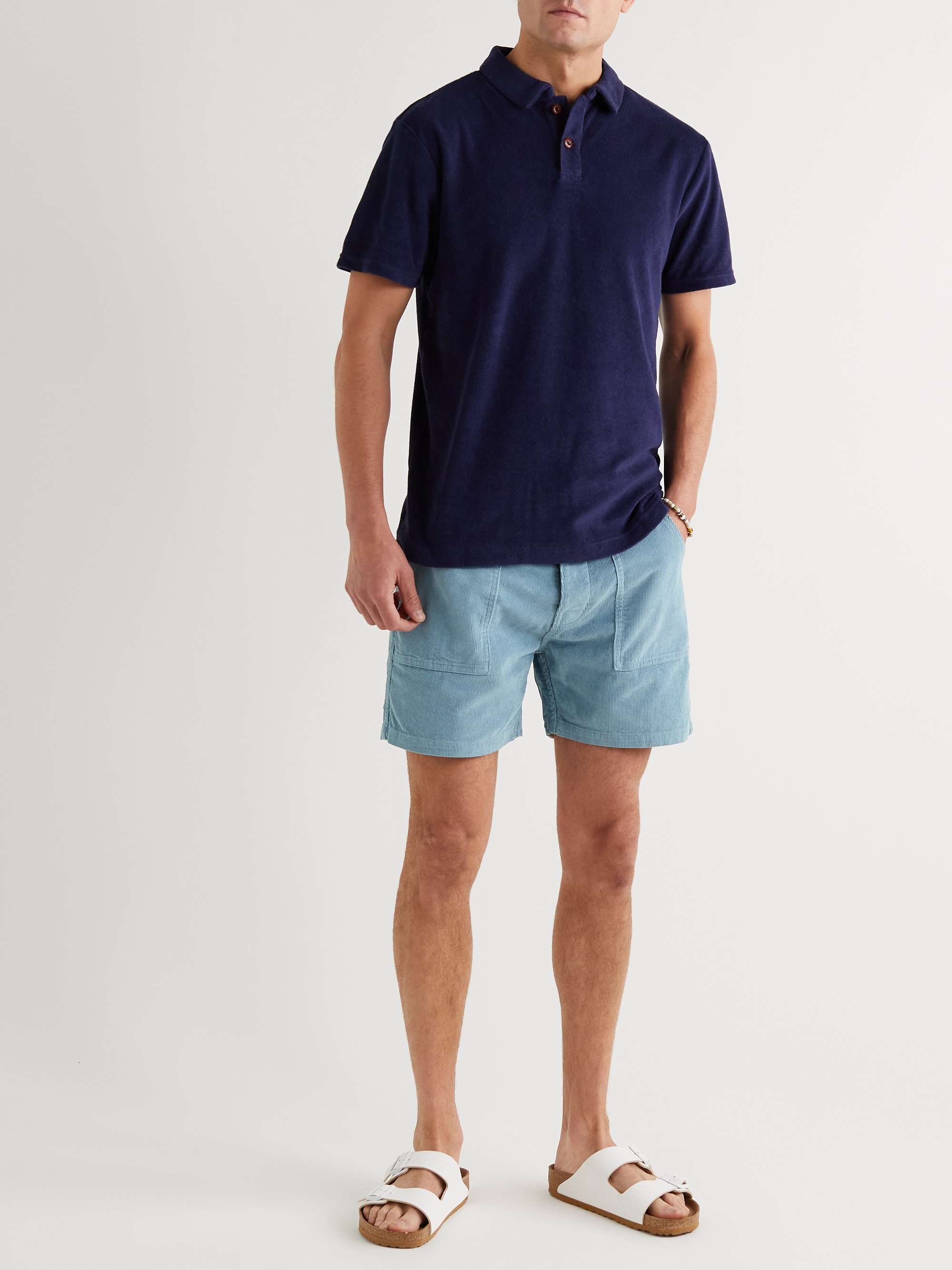 BIRDWELL Walk Straight-Leg Cotton-Corduroy Shorts