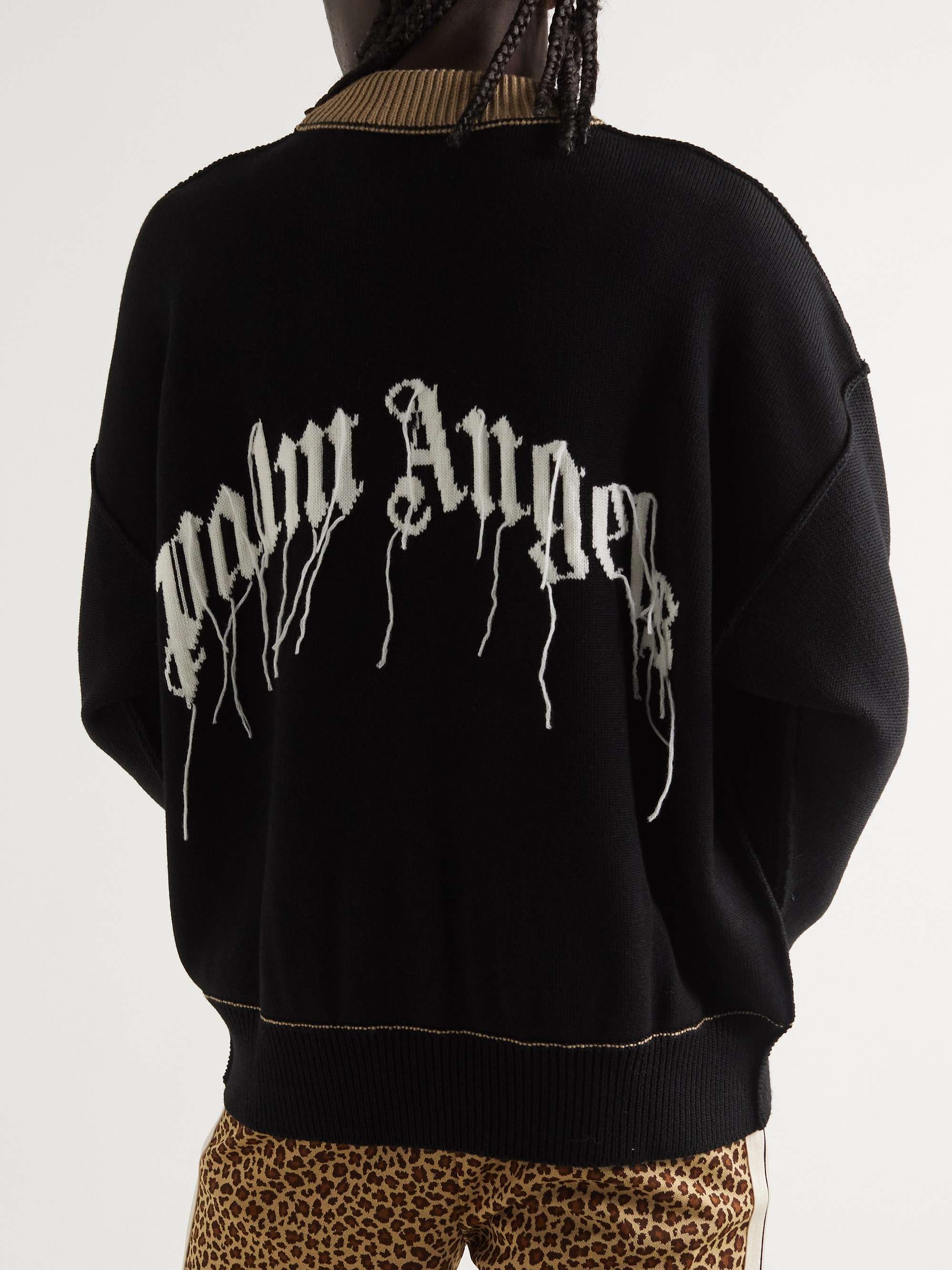 PALM ANGELS Logo-Intarsia Virgin Wool Sweater