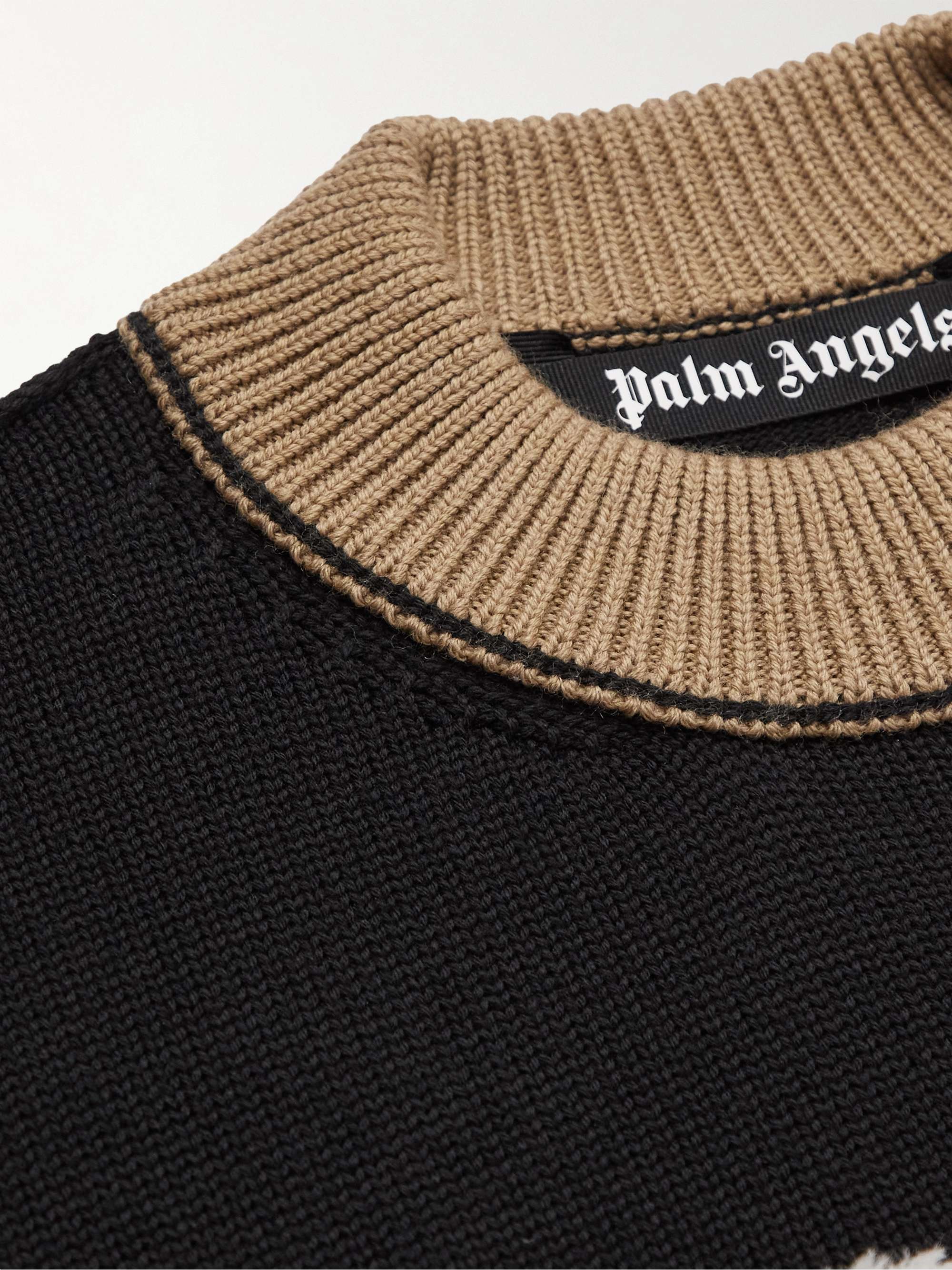 PALM ANGELS Logo-Intarsia Virgin Wool Sweater