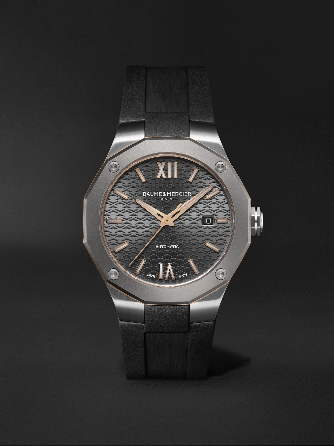 Baume & Mercier Riviera Automatic 42mm Stainless Steel, Titanium And Rubber Watch, Ref. No. 10660 In Black