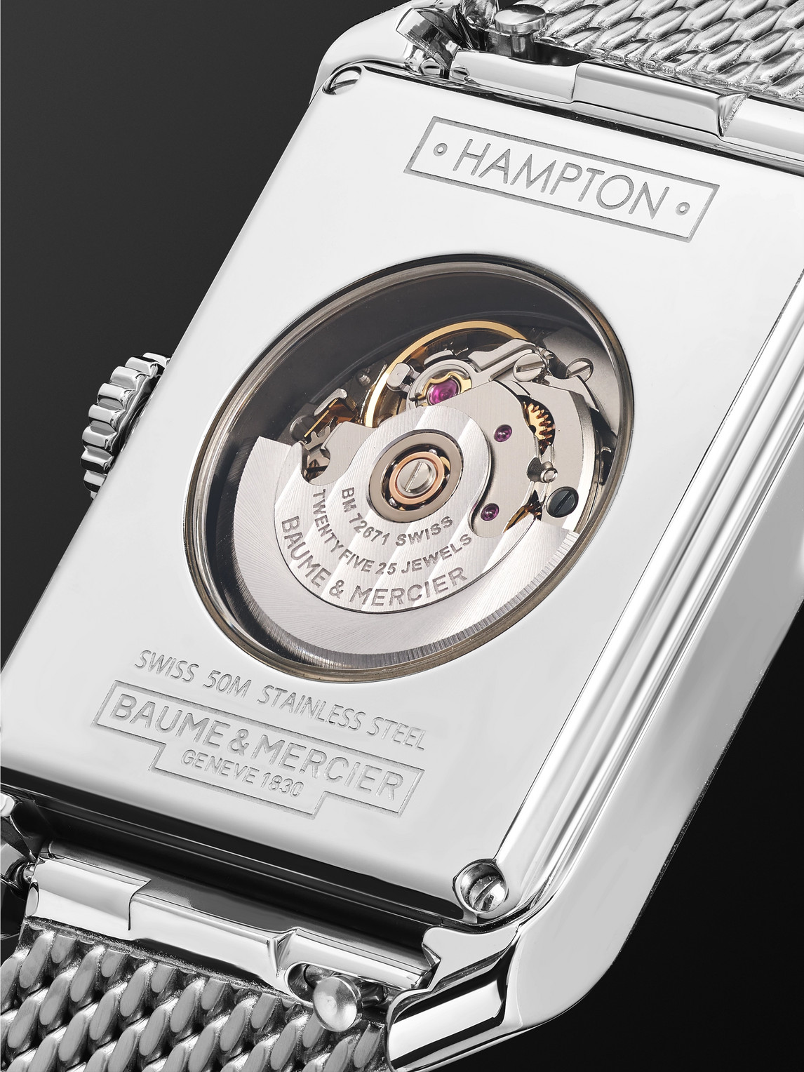 Shop Baume & Mercier Hampton Automatic 27.5mm Stainless Steel Watch, Ref. No. M0a10672 In White