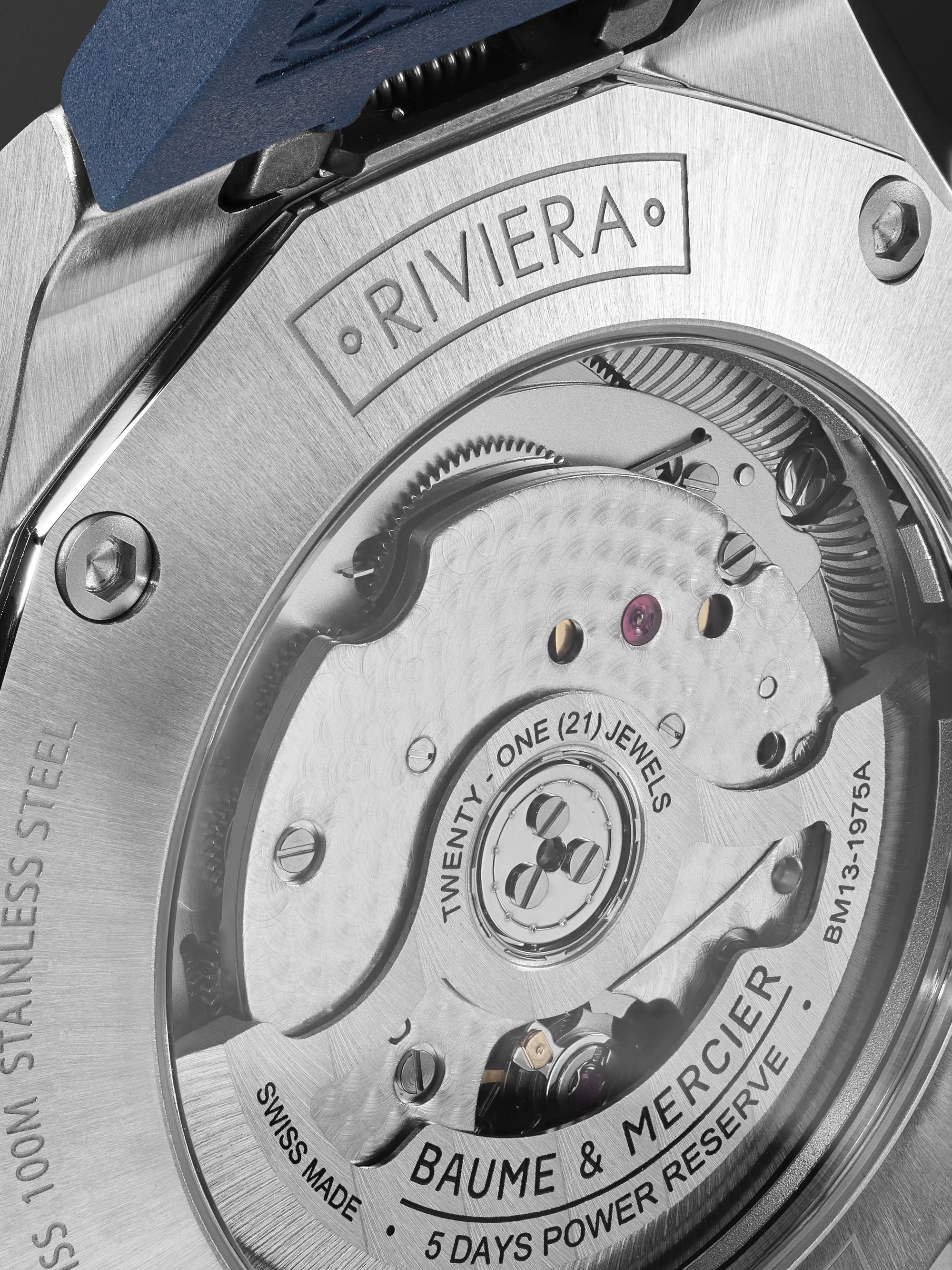 BAUME & MERCIER Riviera Automatic 42mm Stainless Steel and Rubber Watch, Ref. No. M0A10701