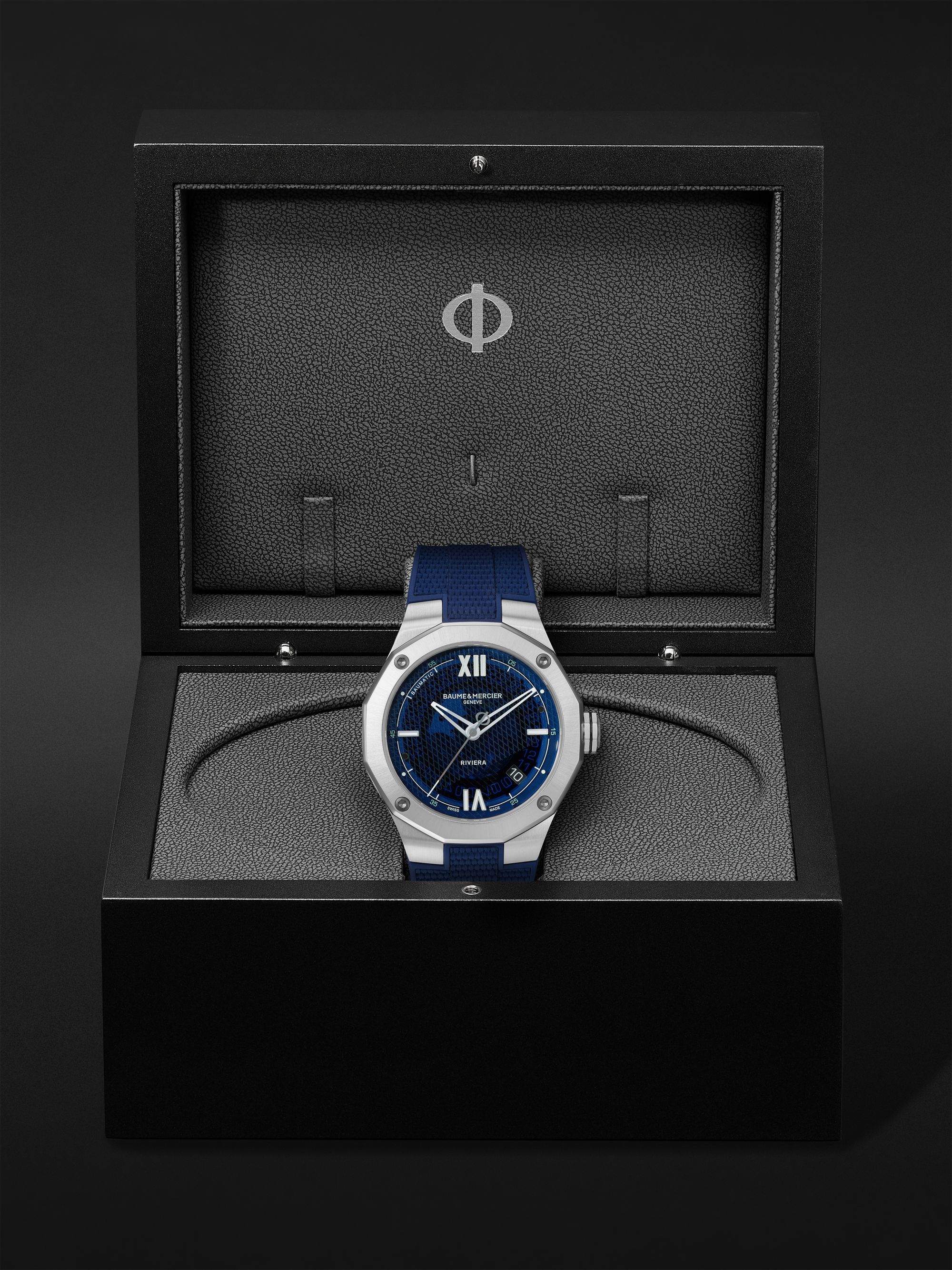 BAUME & MERCIER Riviera Automatic 42mm Stainless Steel and Rubber Watch, Ref. No. M0A10701