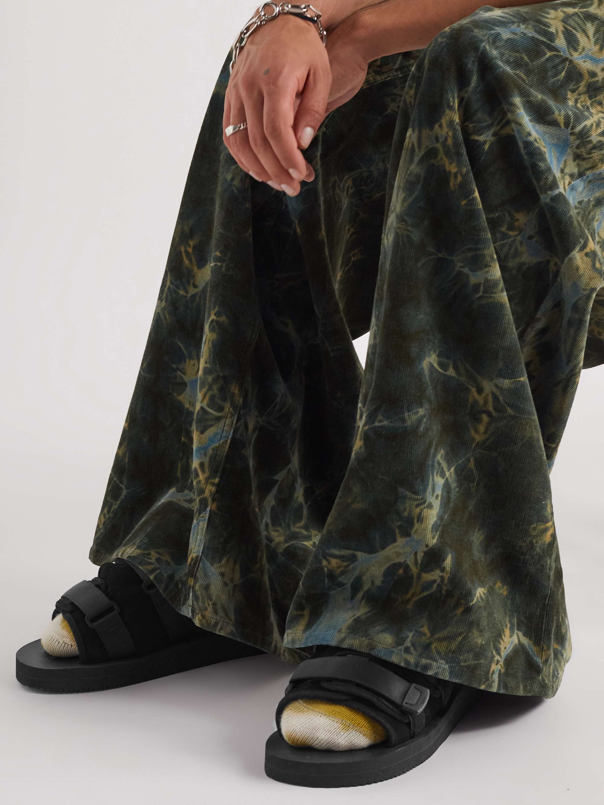 SUICOKE Webbing-Trimmed Suede Sandals
