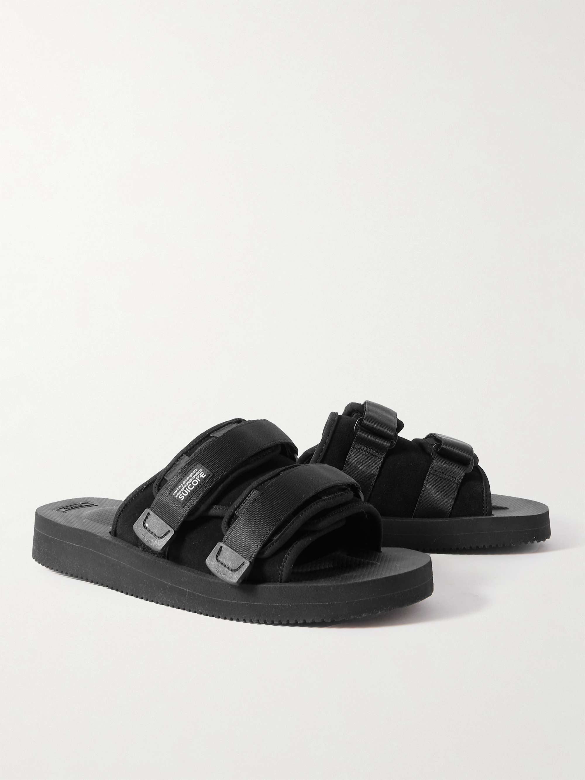 SUICOKE Webbing-Trimmed Suede Sandals