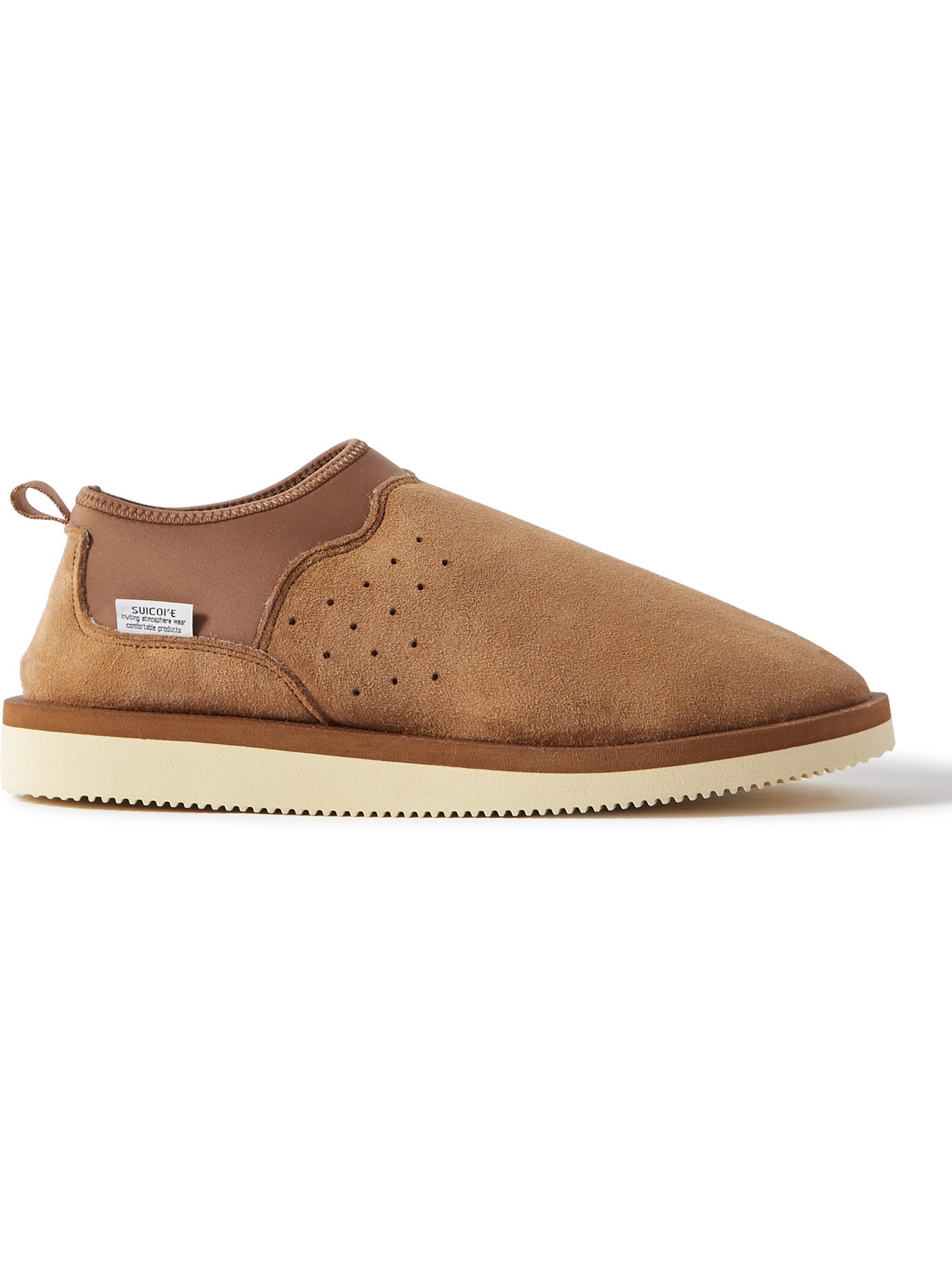 SUICOKE – RON-M2ab-MID Shearling-Lined Suede and Jersey Slippers