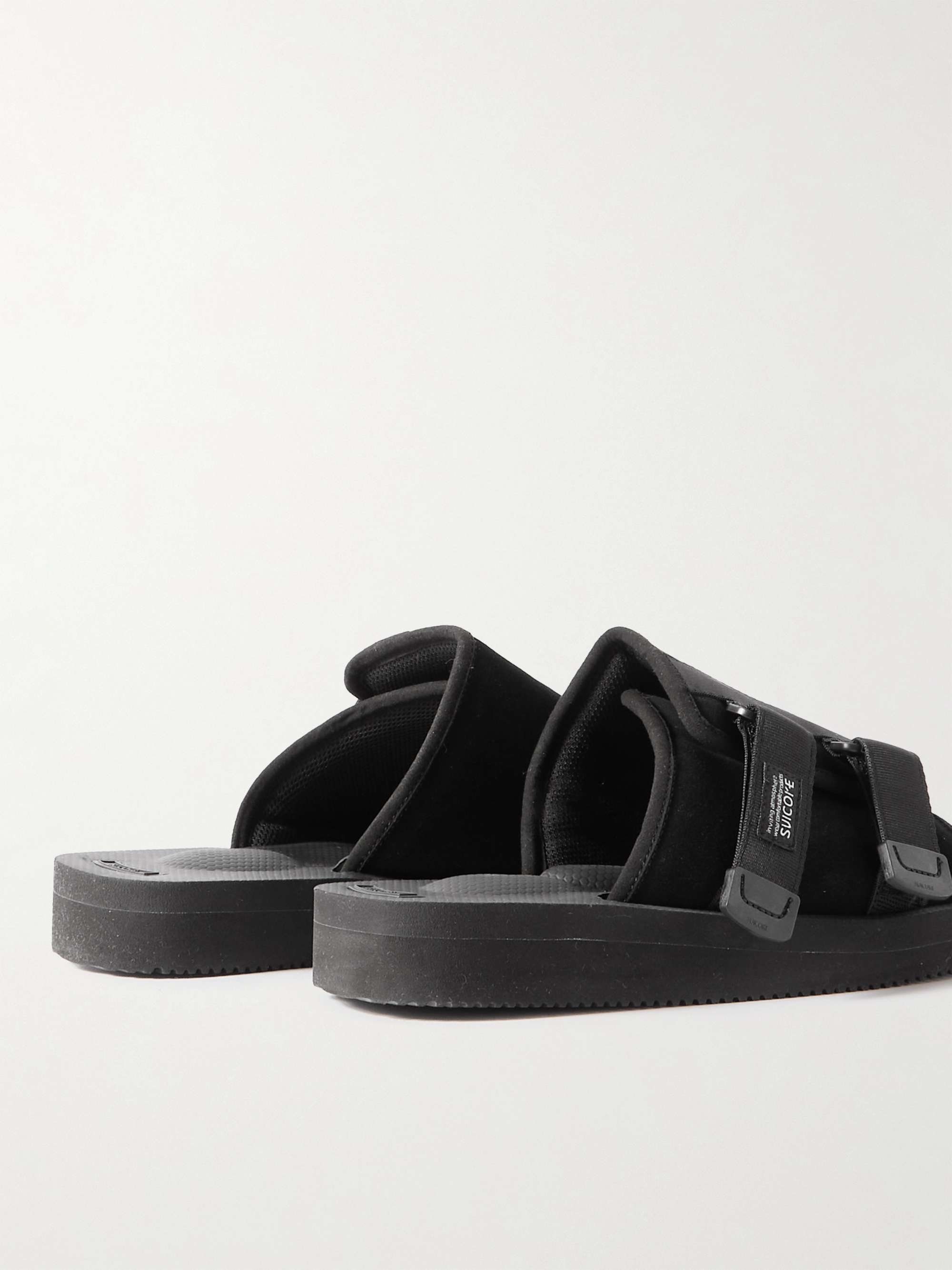 SUICOKE KAW-VS Webbing-Trimmed Suede Sandals