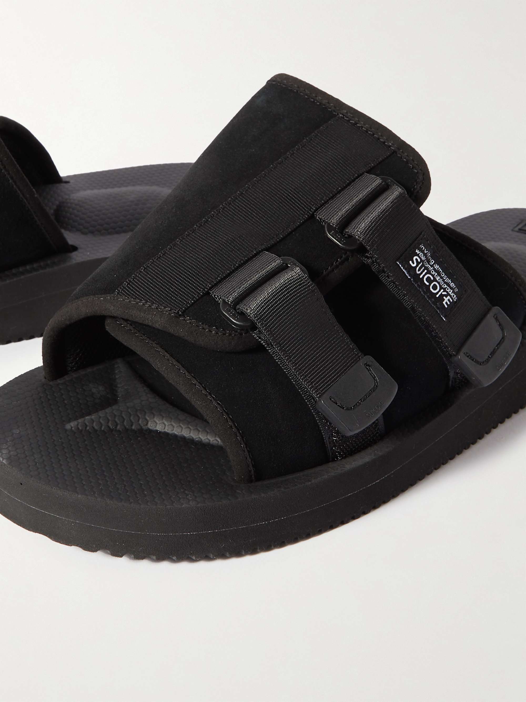 SUICOKE KAW-VS Webbing-Trimmed Suede Sandals