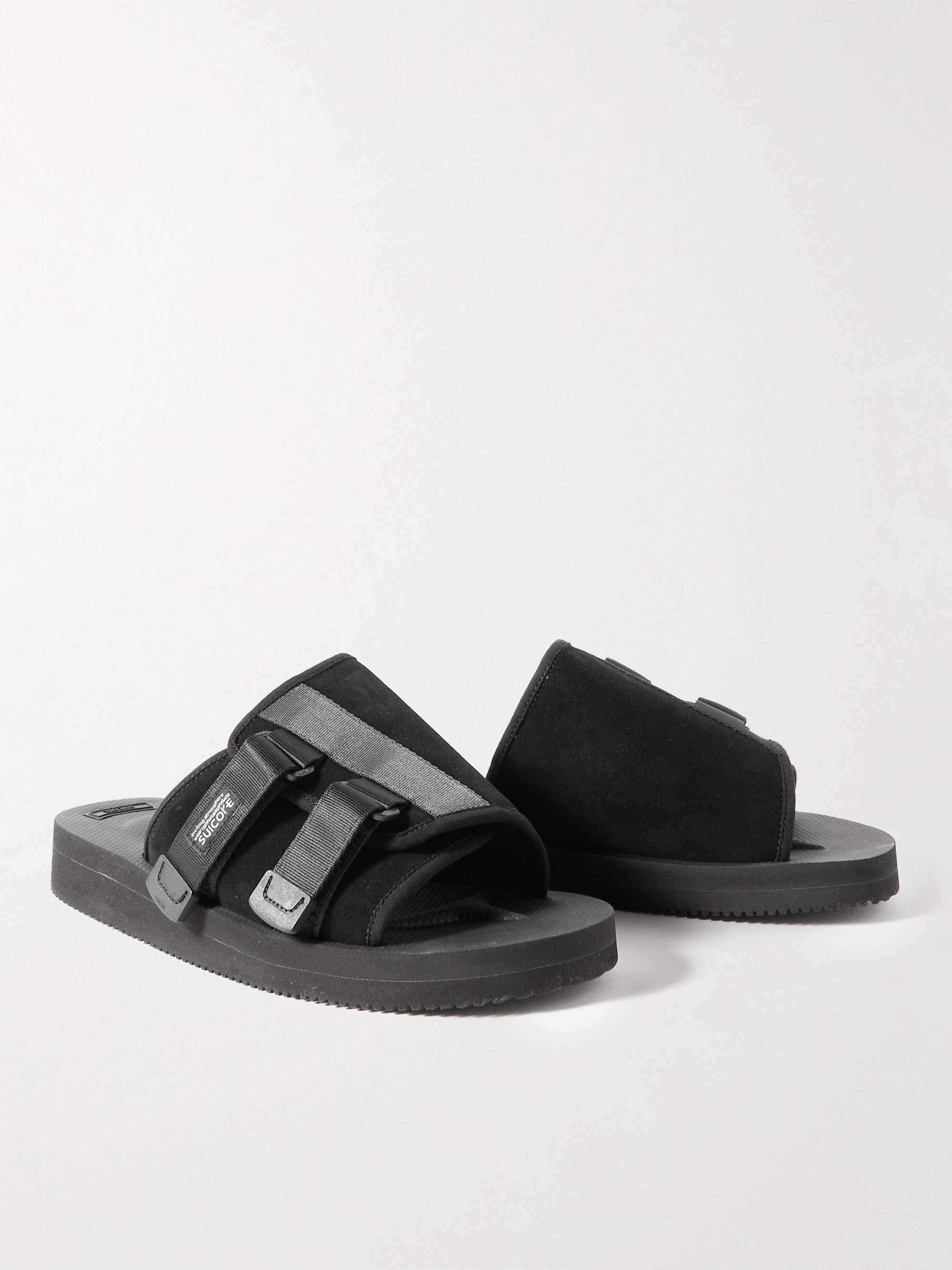 SUICOKE KAW-VS Webbing-Trimmed Suede Sandals