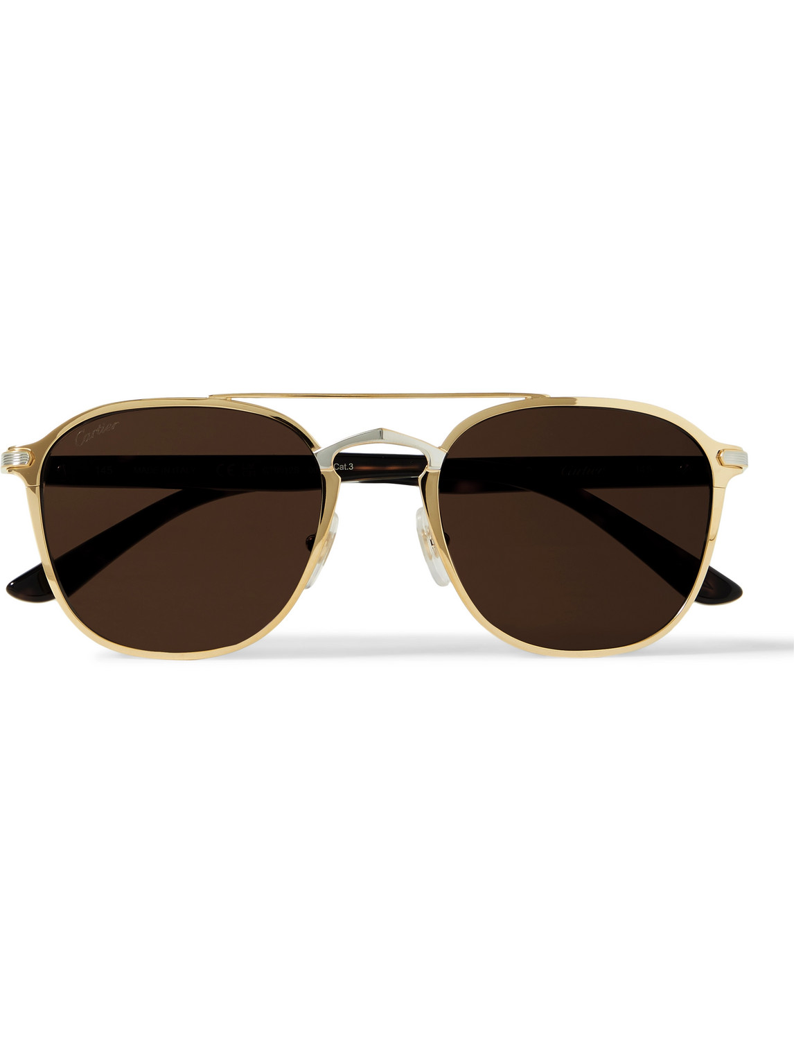 Aviator-Style Gold-and Silver-Tone and Tortoiseshell Acetate Sunglasses