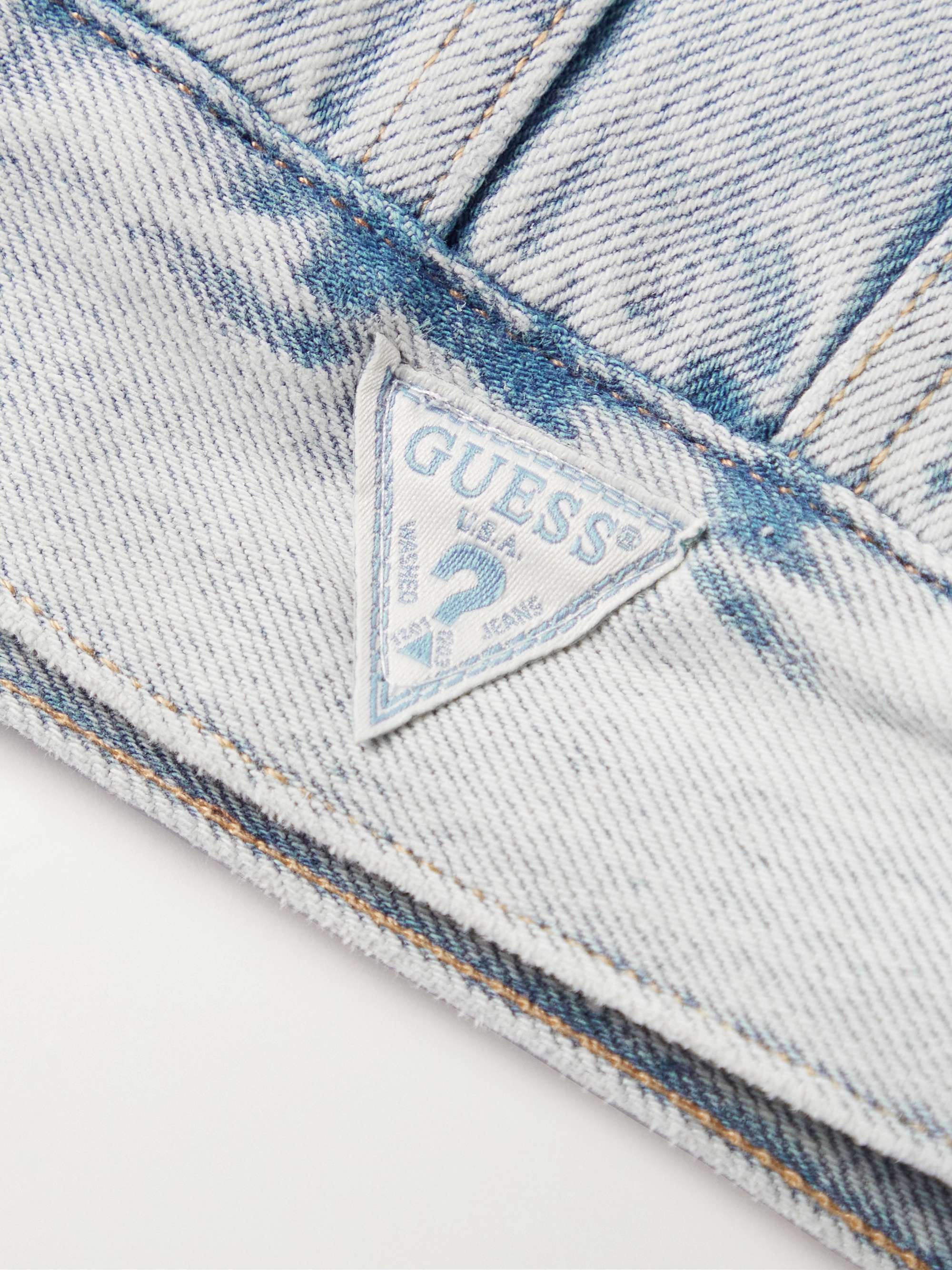 GUESS USA Fleece-Trimmed Denim Jacket