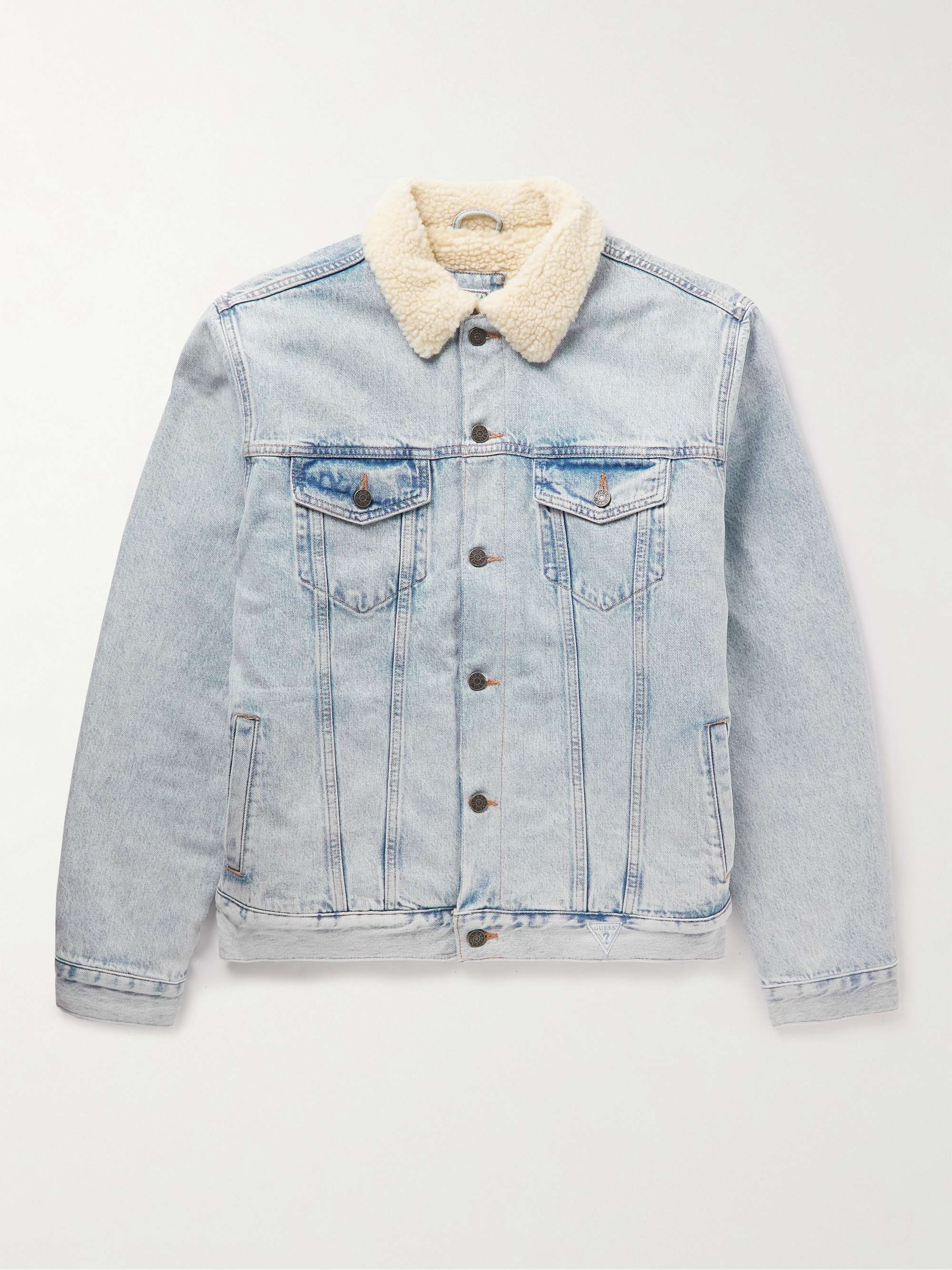 Fleece-Trimmed Denim Jacket