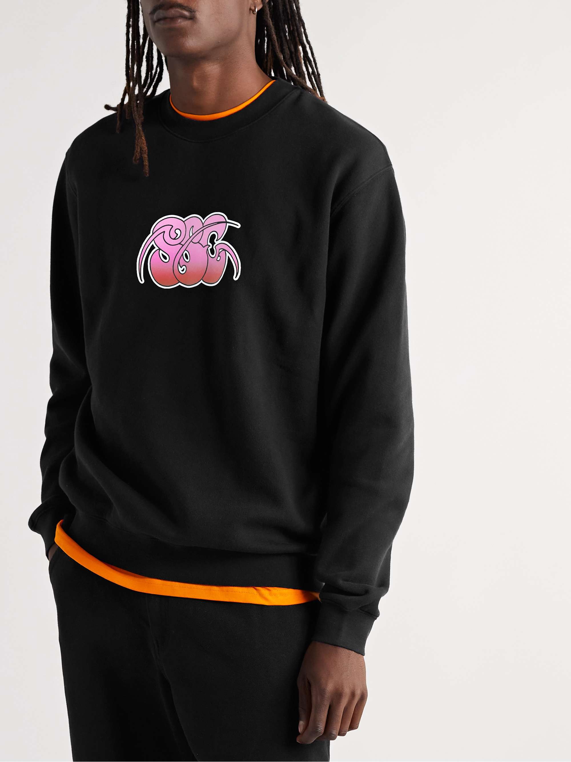 STOCKHOLM SURFBOARD CLUB Mer Logo-Print Fleece-Back Organic  Cotton-Jersey Sweatshirt