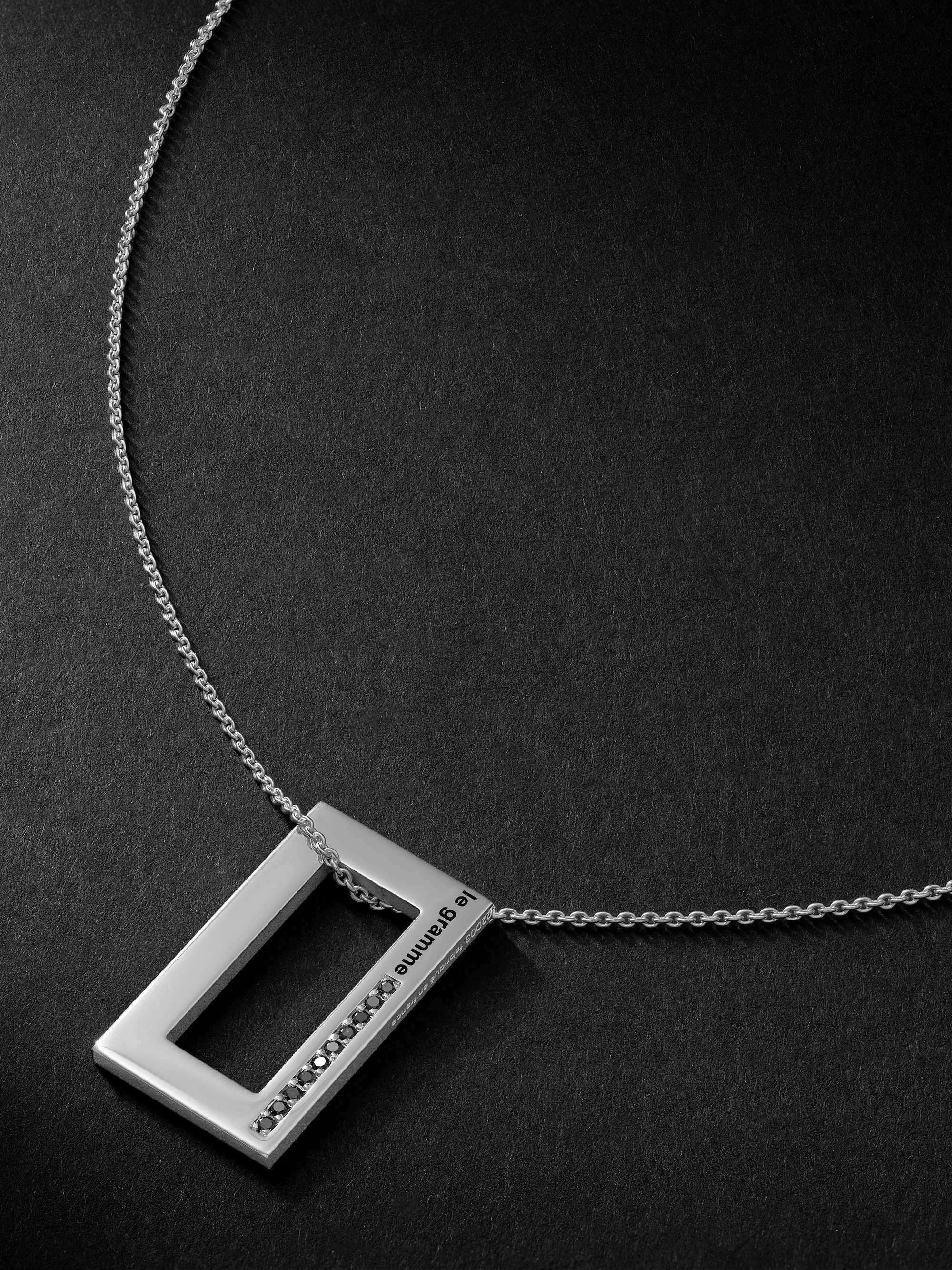 LE GRAMME 3.4g Sterling Silver Diamond Pendant Necklace for Men | MR PORTER