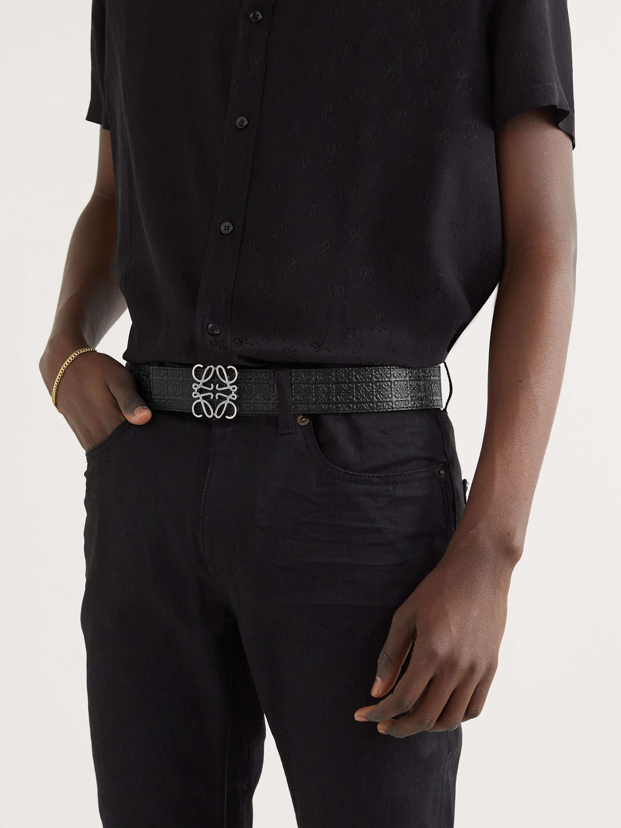 Leather Belt in Black - Loewe