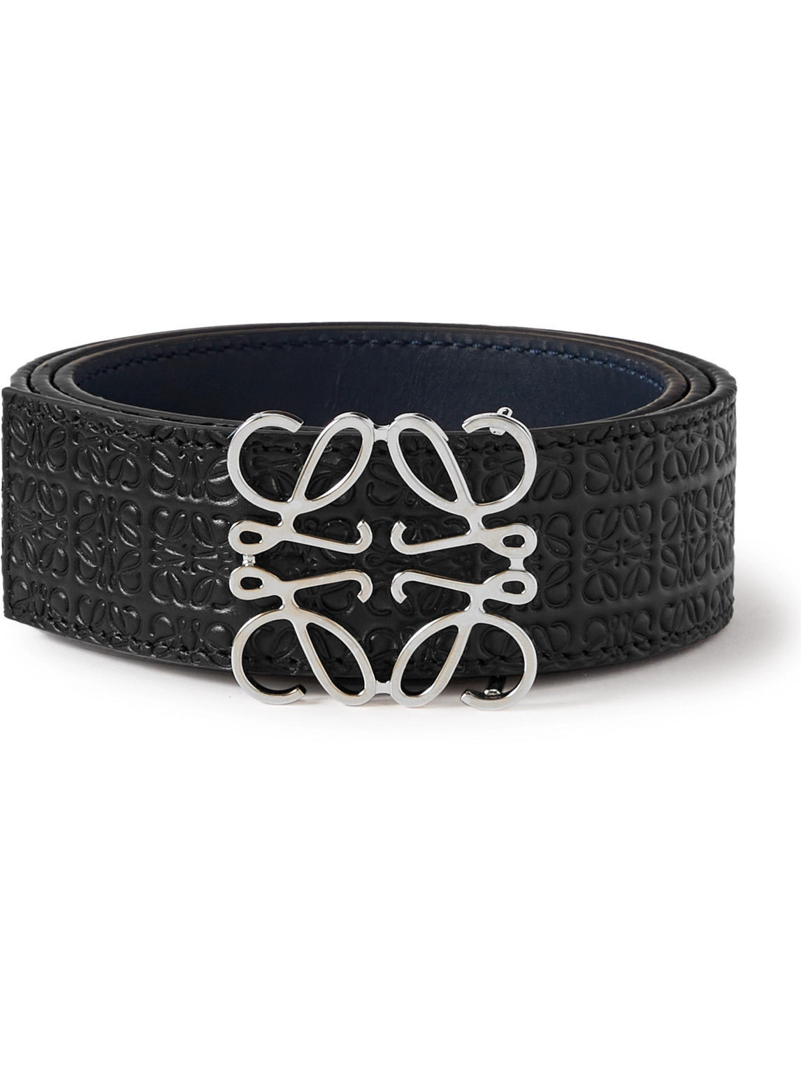 Loewe 4cm Logo-debossed Leather Belt In Black