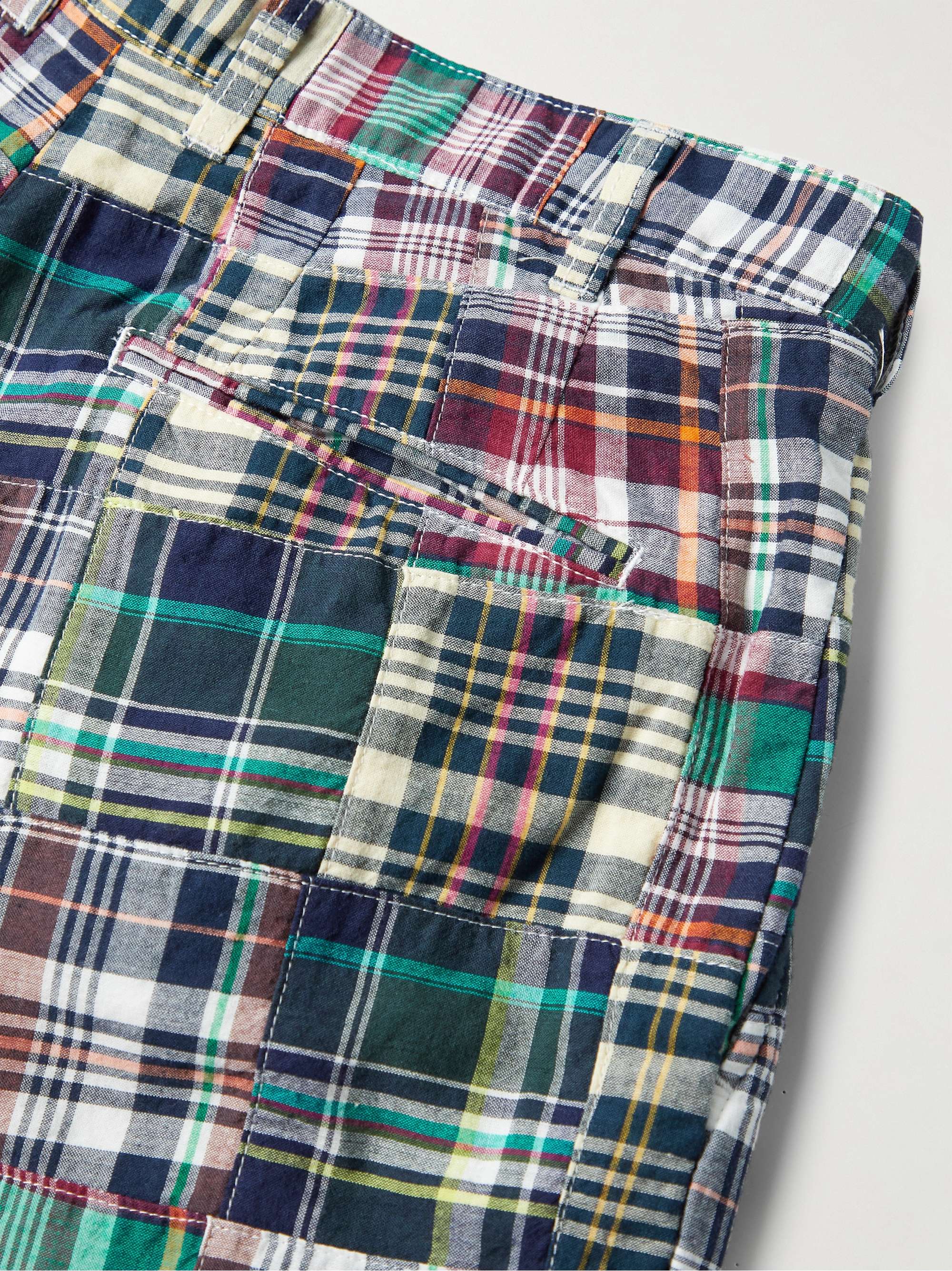 BEAMS PLUS + Throwing Fits Tapered Cropped Checked Cotton Trousers