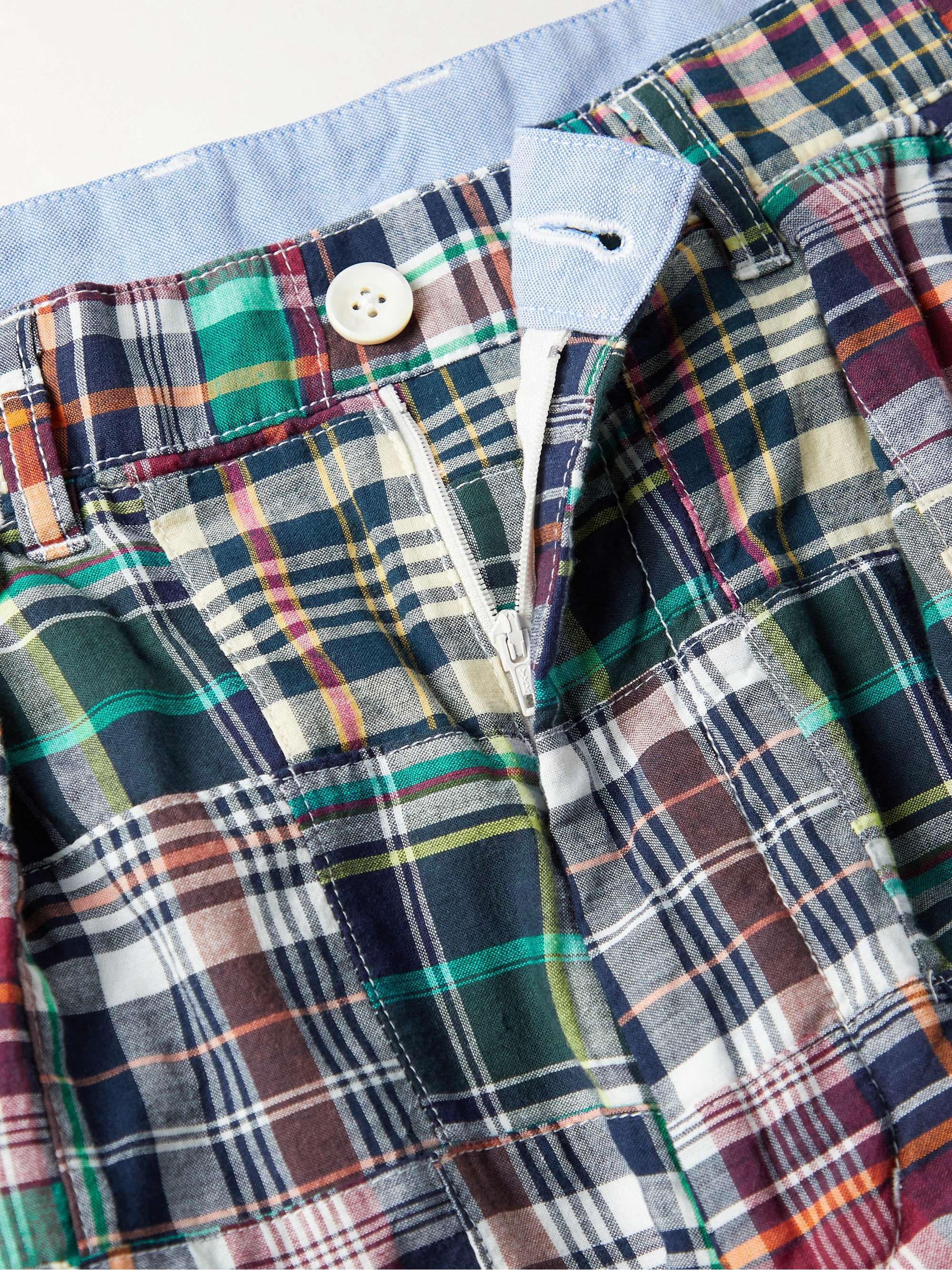 BEAMS PLUS + Throwing Fits Tapered Cropped Checked Cotton Trousers