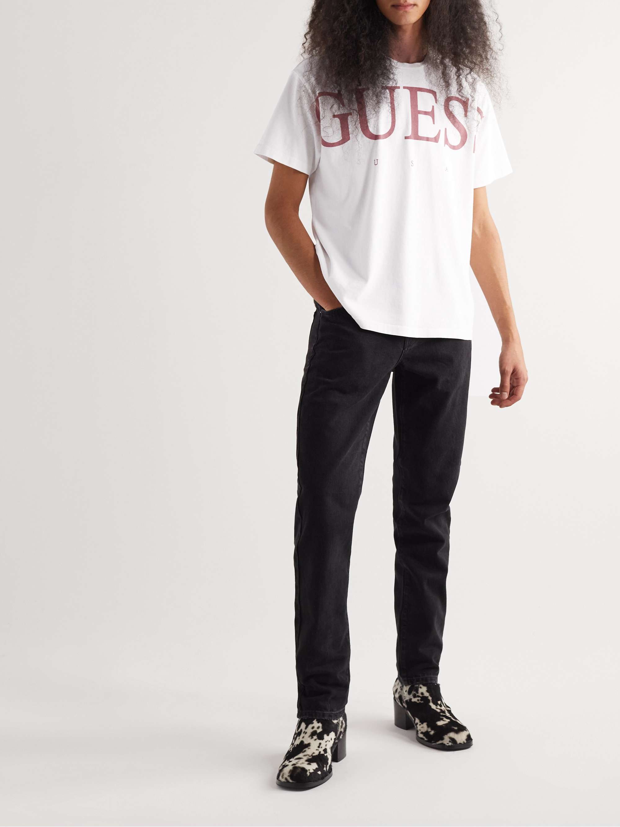 Skoleuddannelse bølge Korrupt GUESS USA Logo-Print Cotton-Jersey T-Shirt for Men | MR PORTER