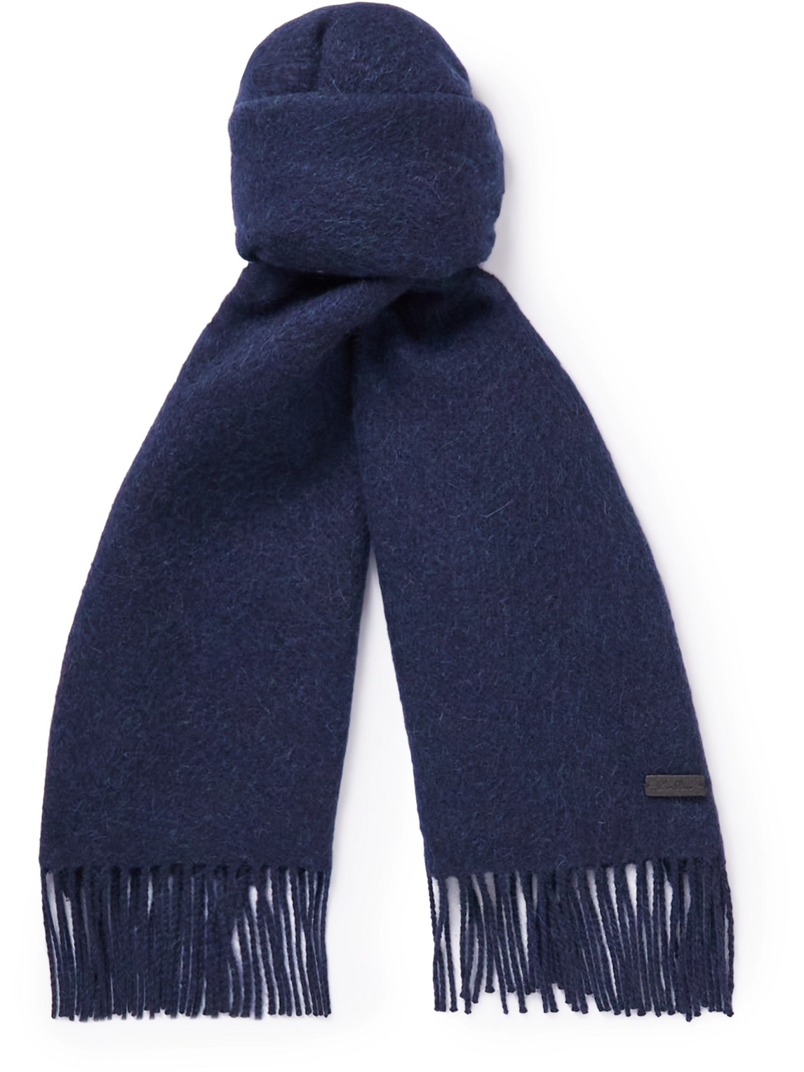 Loro Piana Fringed Cashmere-blend Scarf In Blue