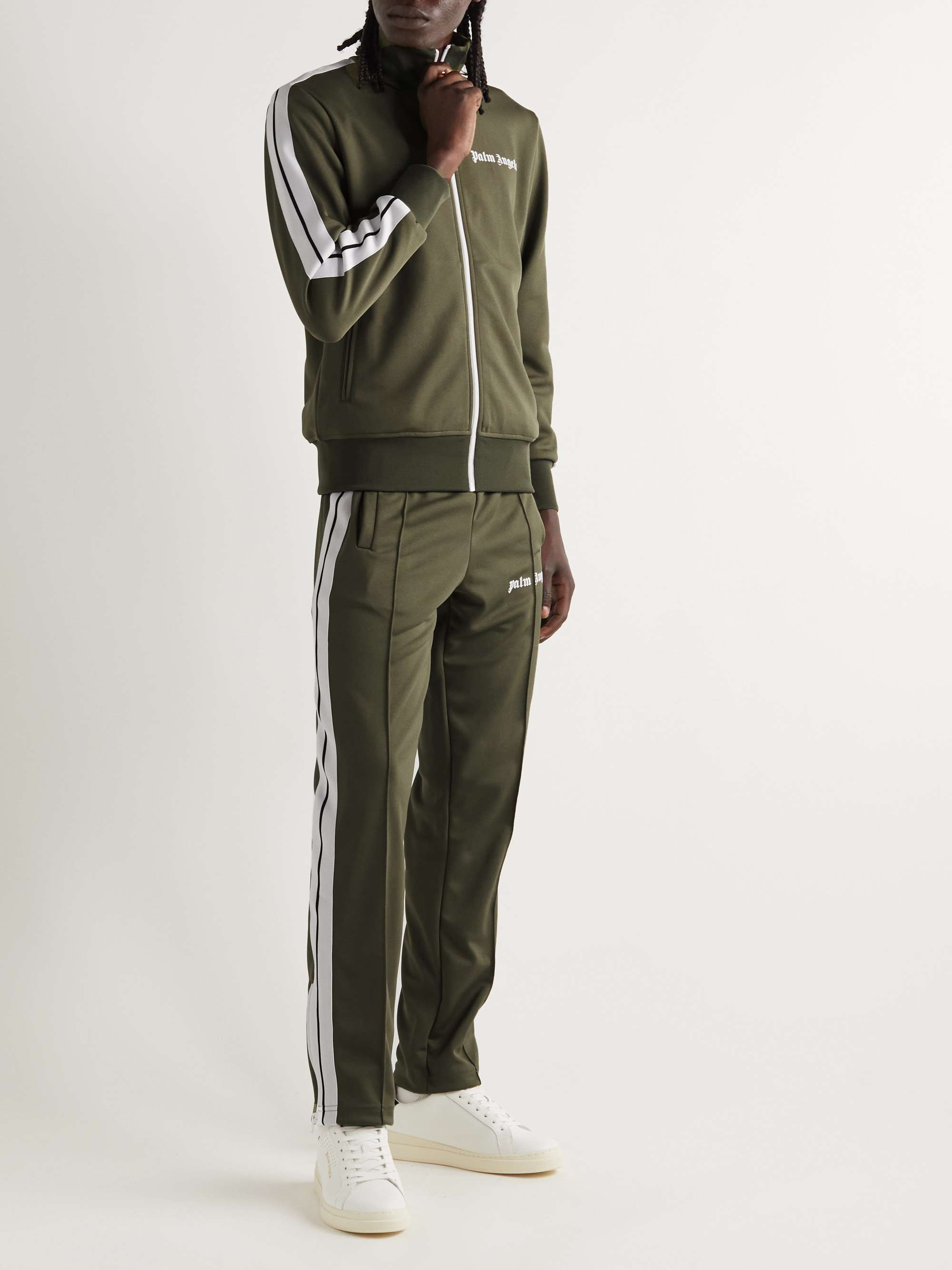 PALM ANGELS Slim-Fit Logo-Print Striped Shell Track Jacket for Men