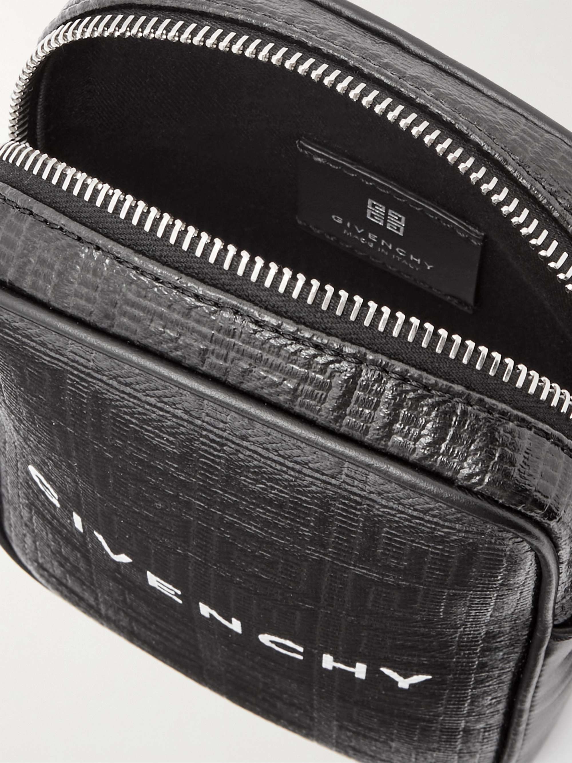 GIVENCHY Leather-Trimmed Logo-Embossed Coated-Canvas Messenger Bag