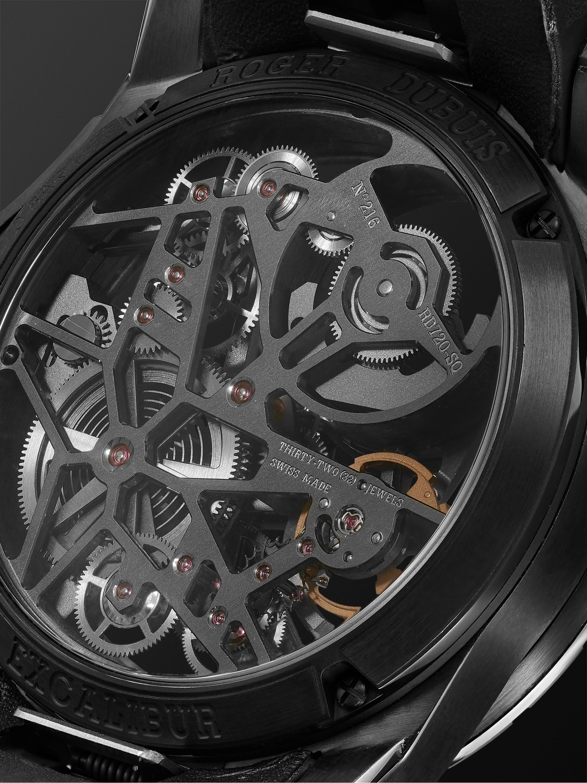 ROGER DUBUIS Excalibur MB Automatic Skeleton 42mm Ceramic and Leather Watch, Ref. No. DBEX0955