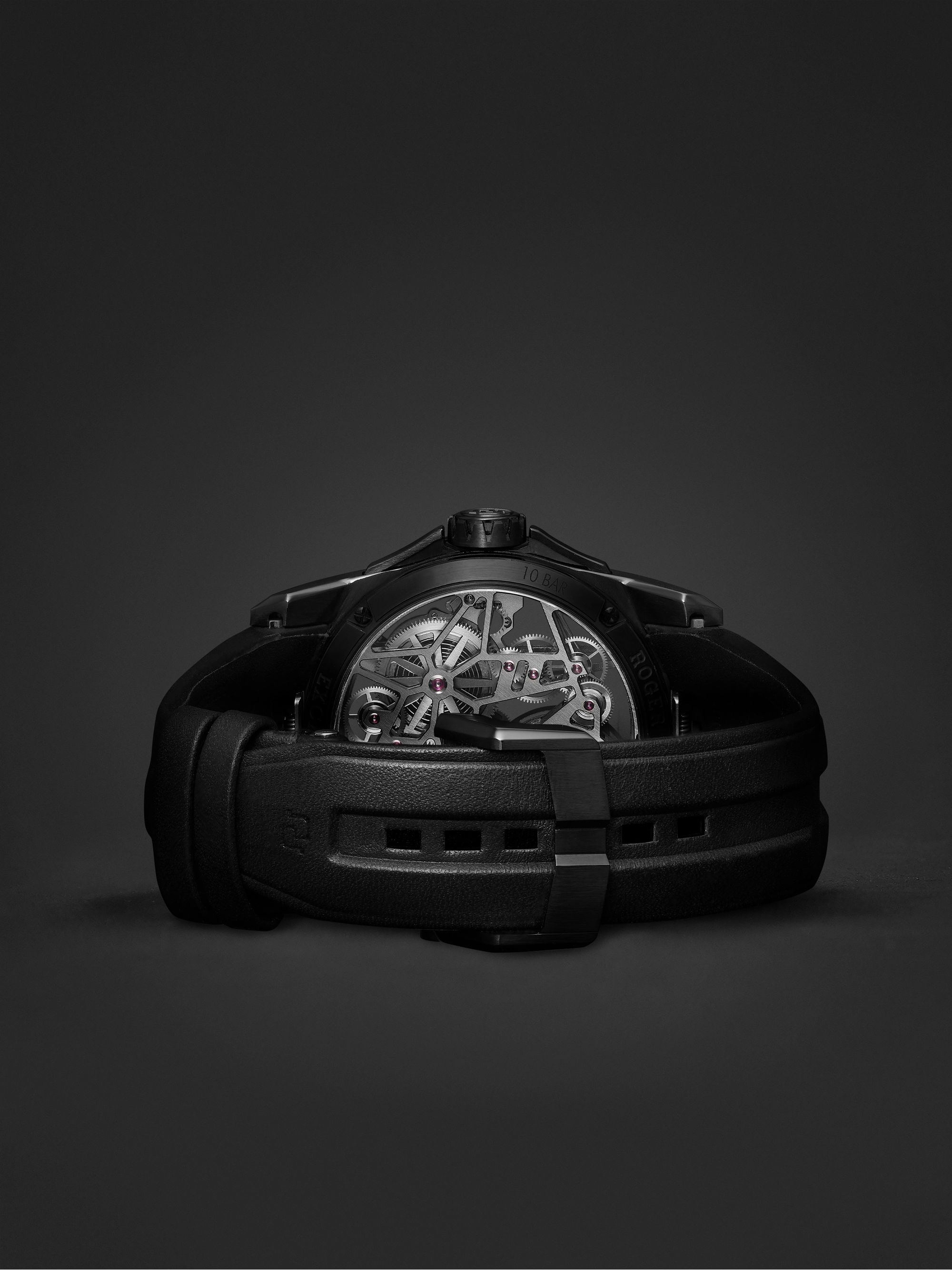 ROGER DUBUIS Excalibur MB Automatic Skeleton 42mm Ceramic and Leather Watch, Ref. No. DBEX0955