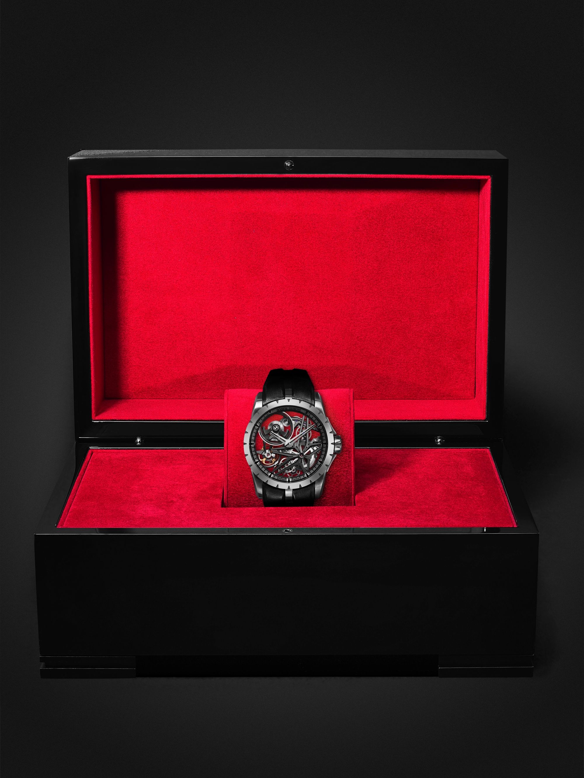 ROGER DUBUIS Excalibur MB Automatic Skeleton 42mm Ceramic and Leather Watch, Ref. No. DBEX0955