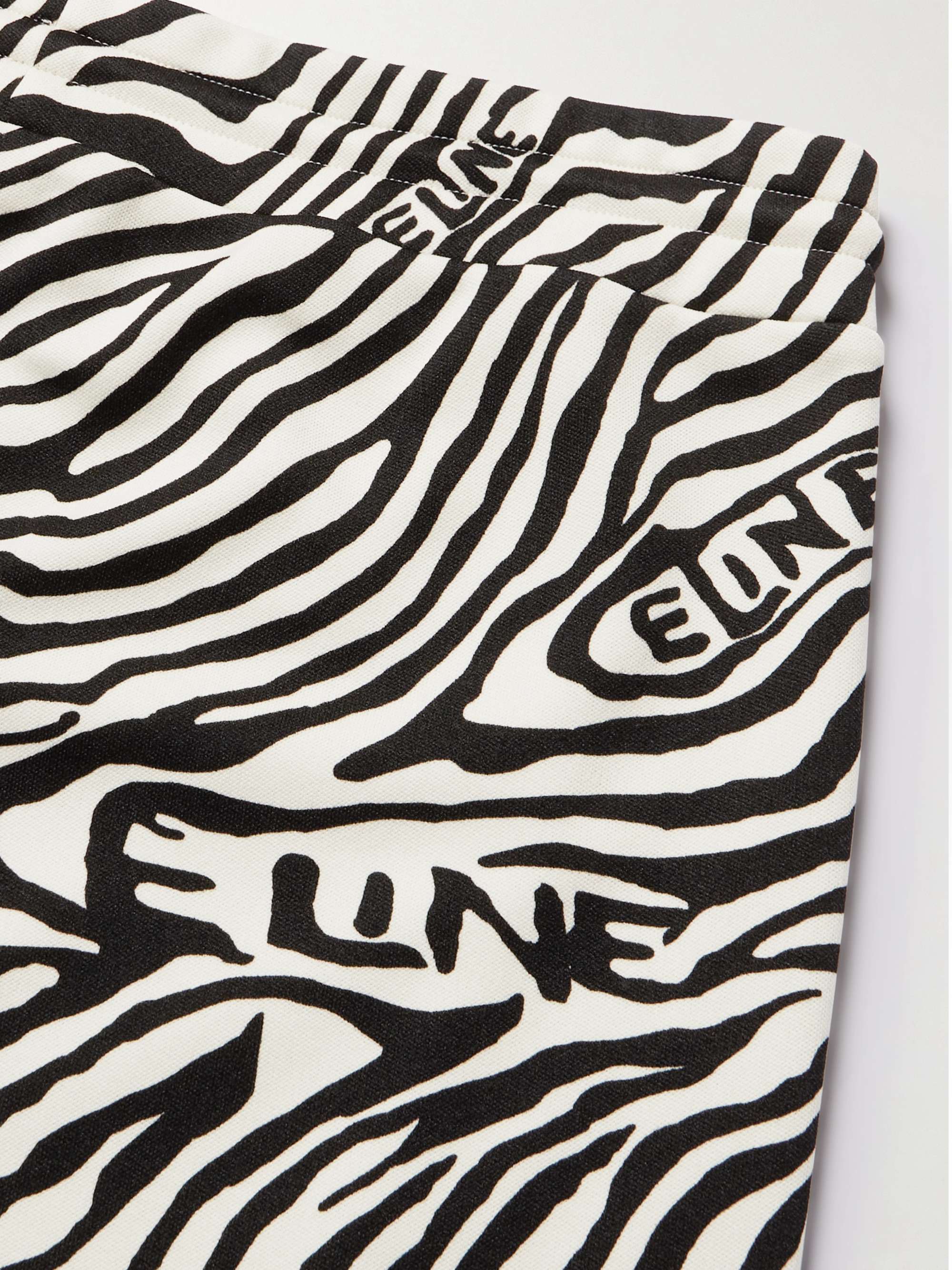 CELINE Zebra-Print Jersey Sweatpants