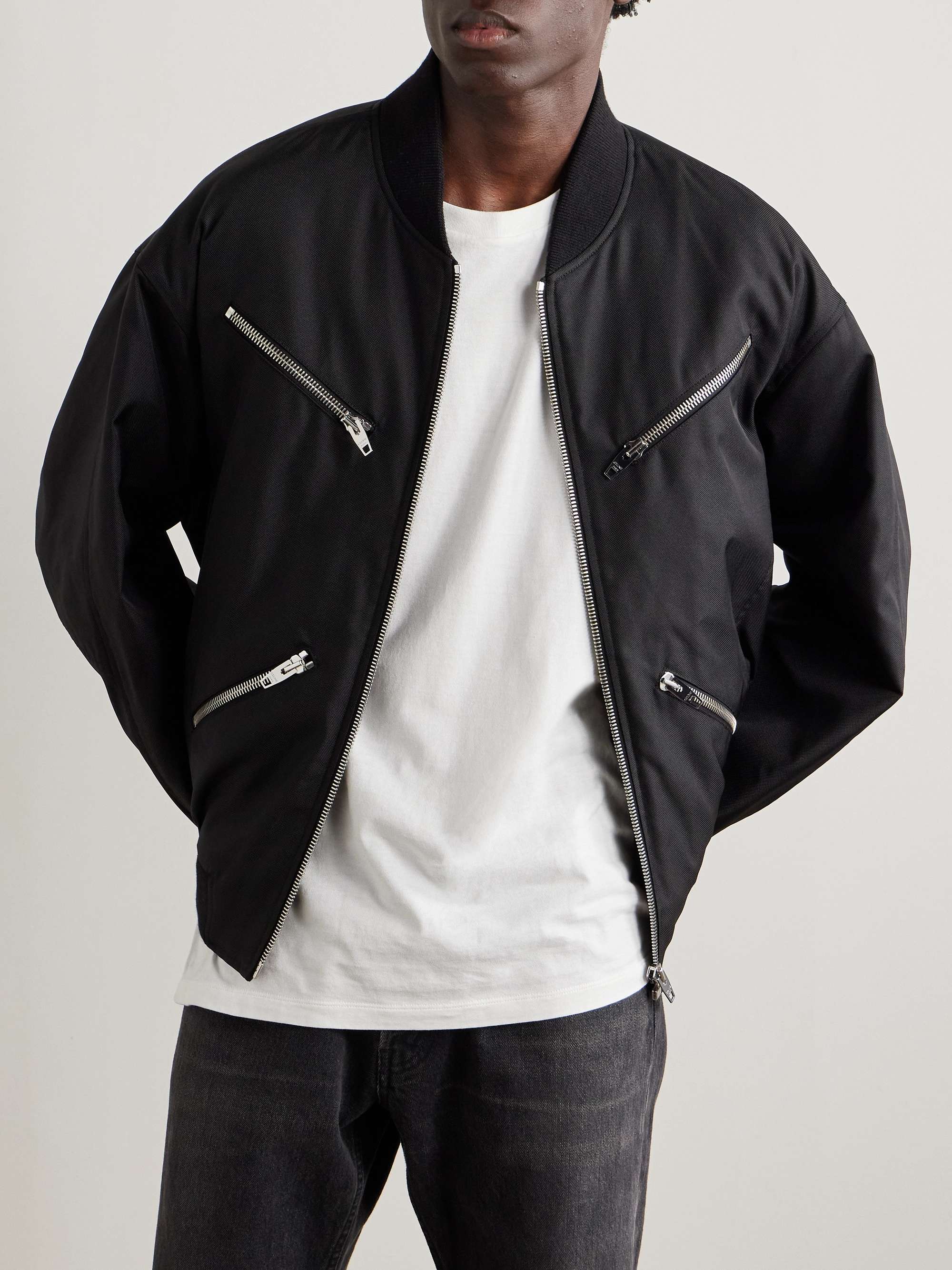 CELINE HOMME Logo-Embellished Nylon Bomber Jacket