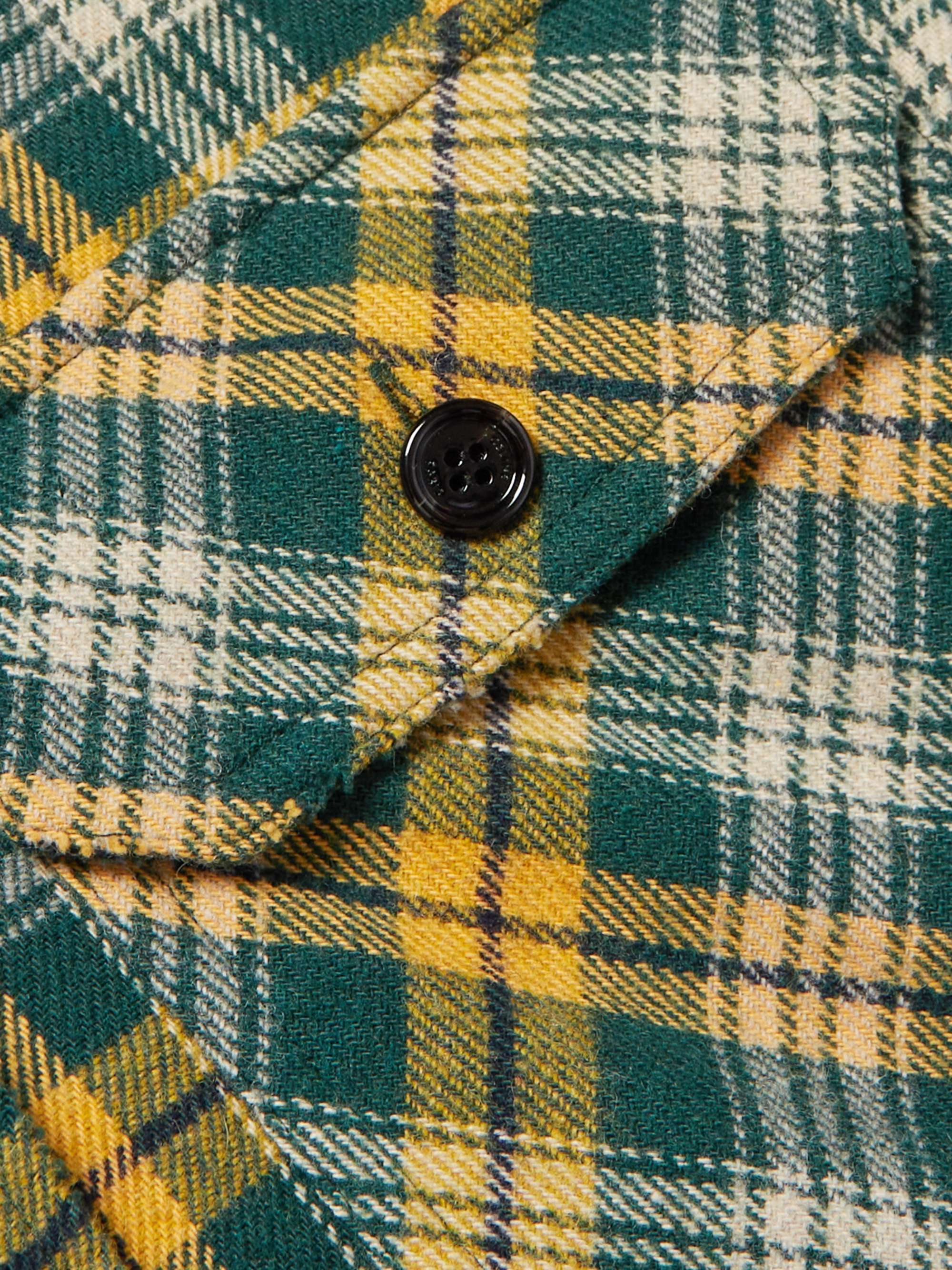 CELINE HOMME Checked Wool-Blend Flannel Shirt