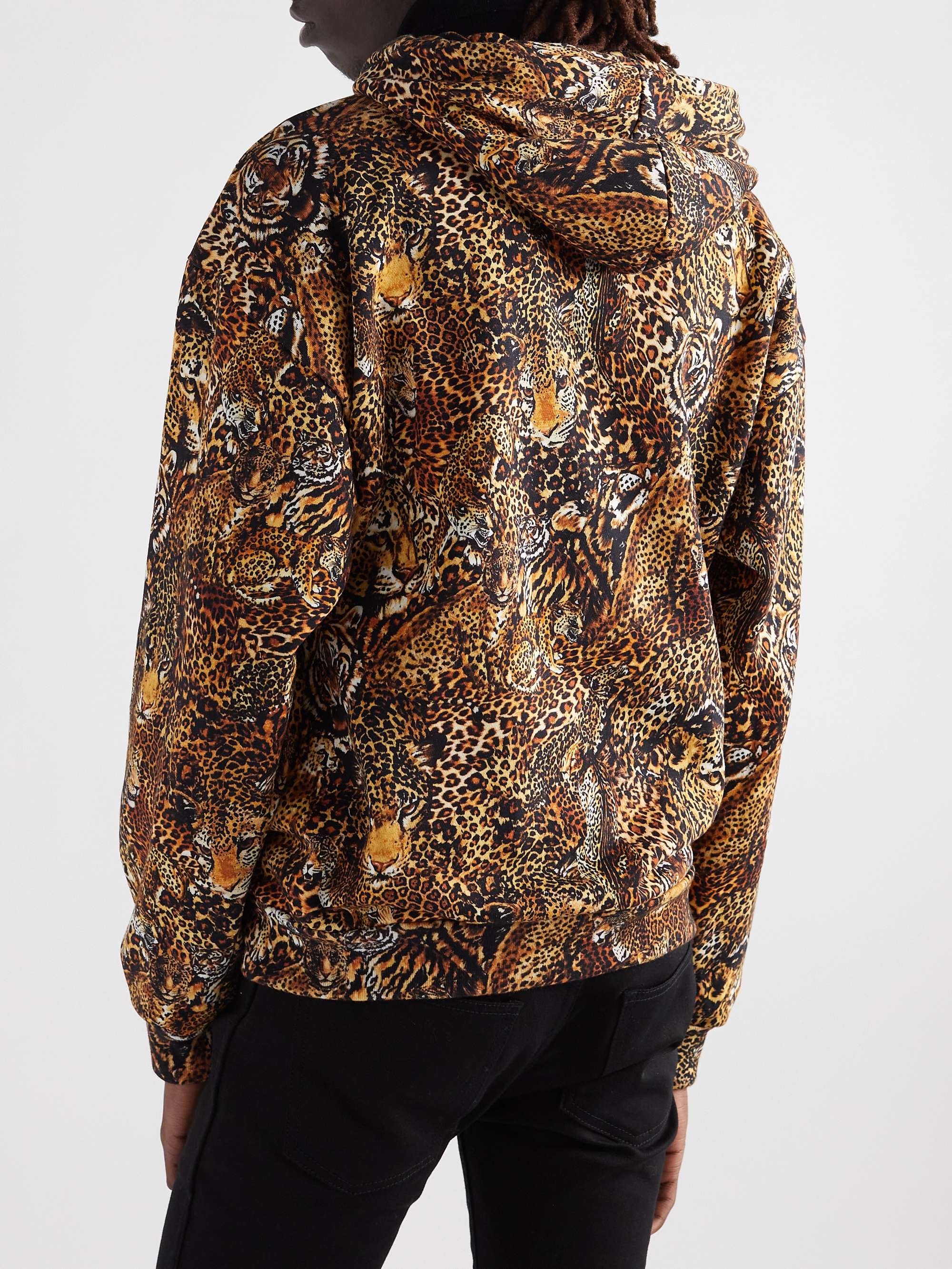 CELINE Tiger-Print Cotton-Jersey Hoodie