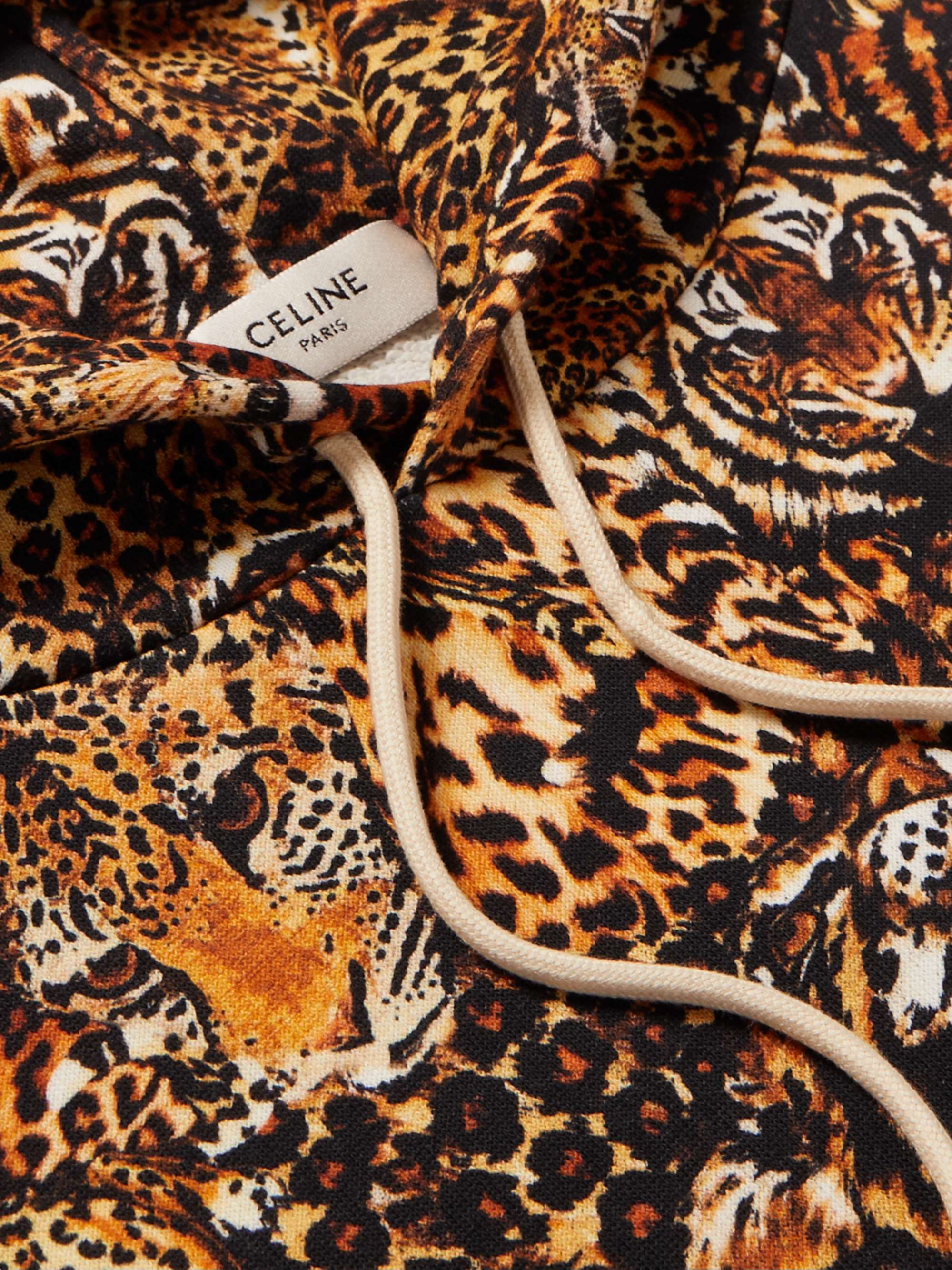 CELINE Tiger-Print Cotton-Jersey Hoodie