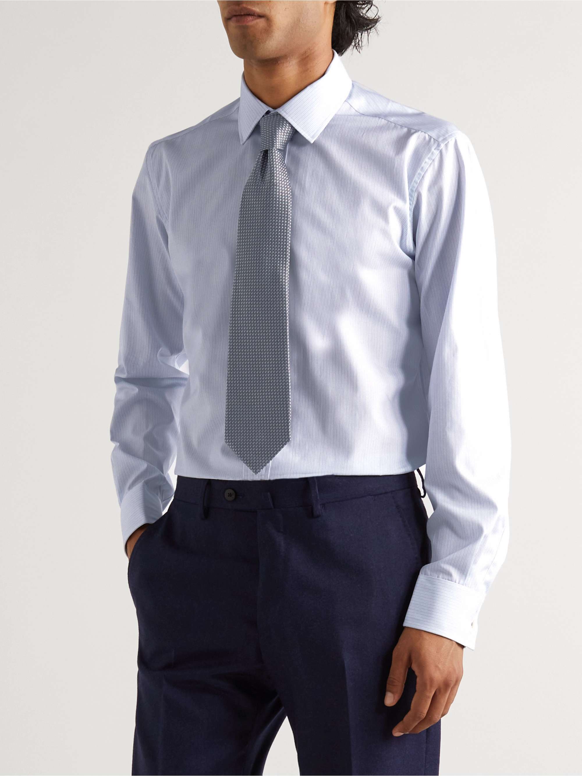 CHARVET Striped Cotton-Poplin Shirt