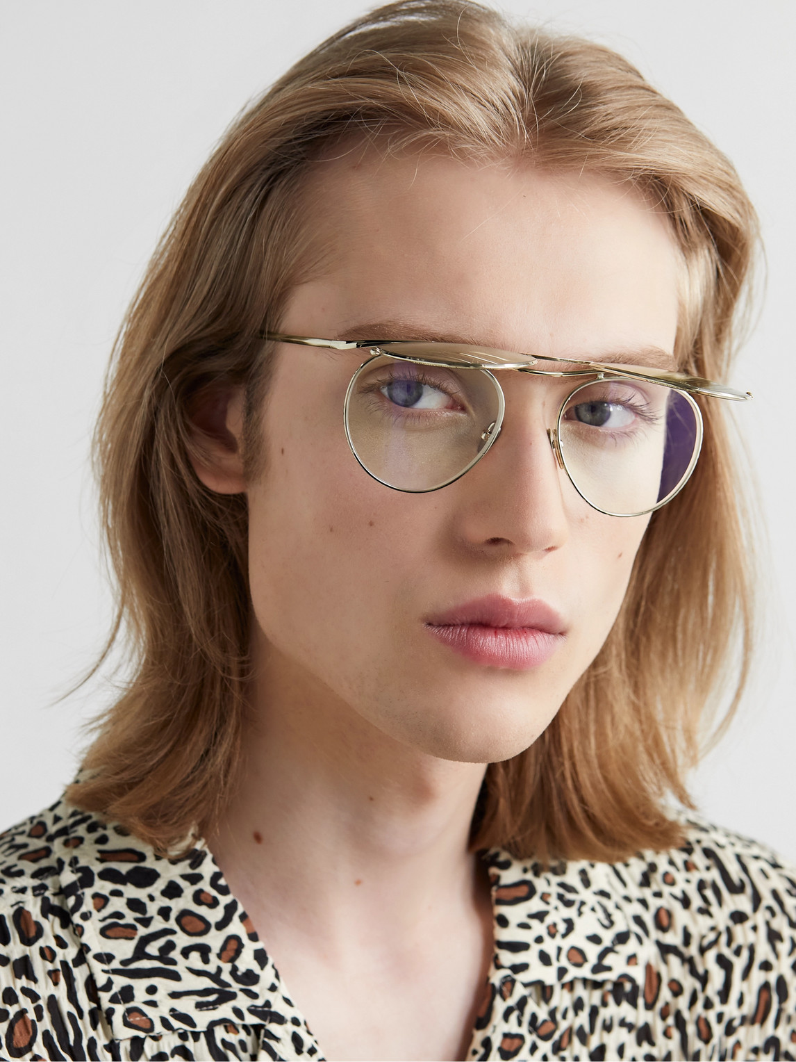 AHLEM BECK AVIATOR-STYLE GOLD-TONE SUNGLASSES