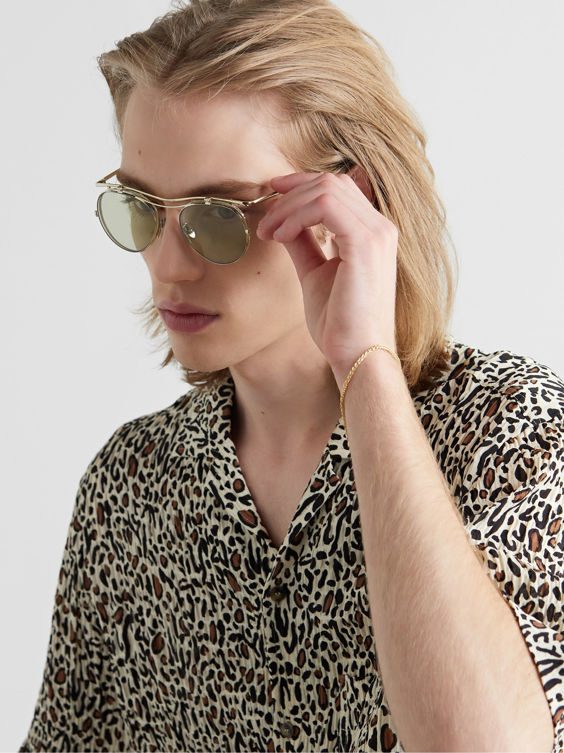 Ahlem Beck Aviator-style Gold-tone Sunglasses