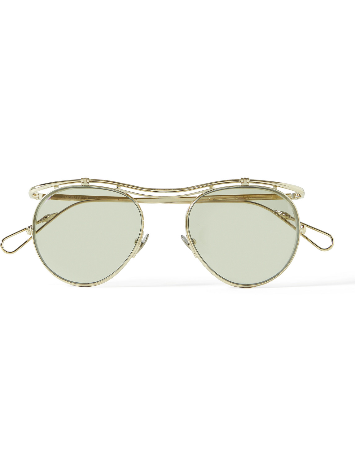 Beck Aviator-Style Gold-Tone Sunglasses