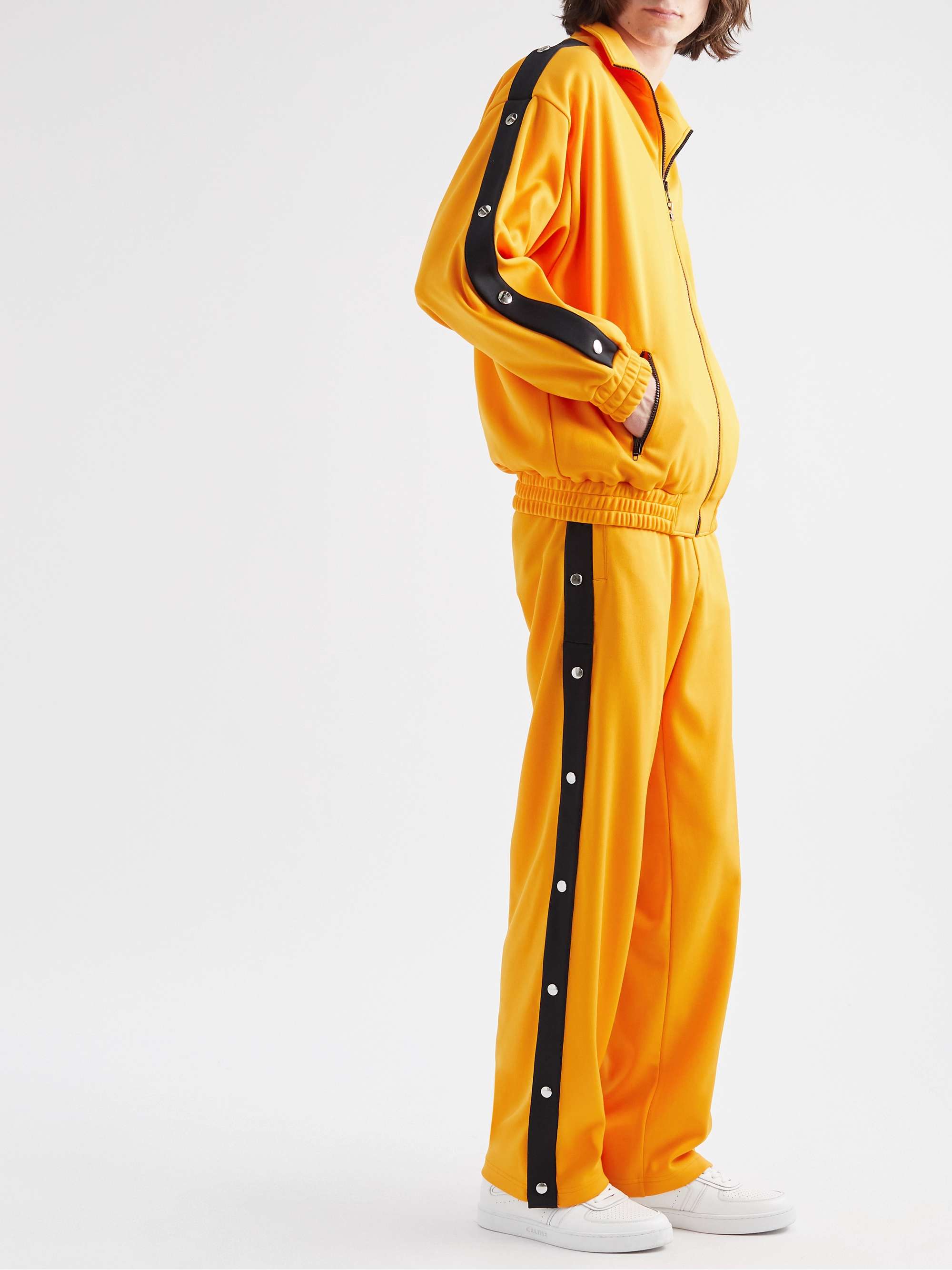 CELINE Button-Detailed Striped Jersey Track Pants