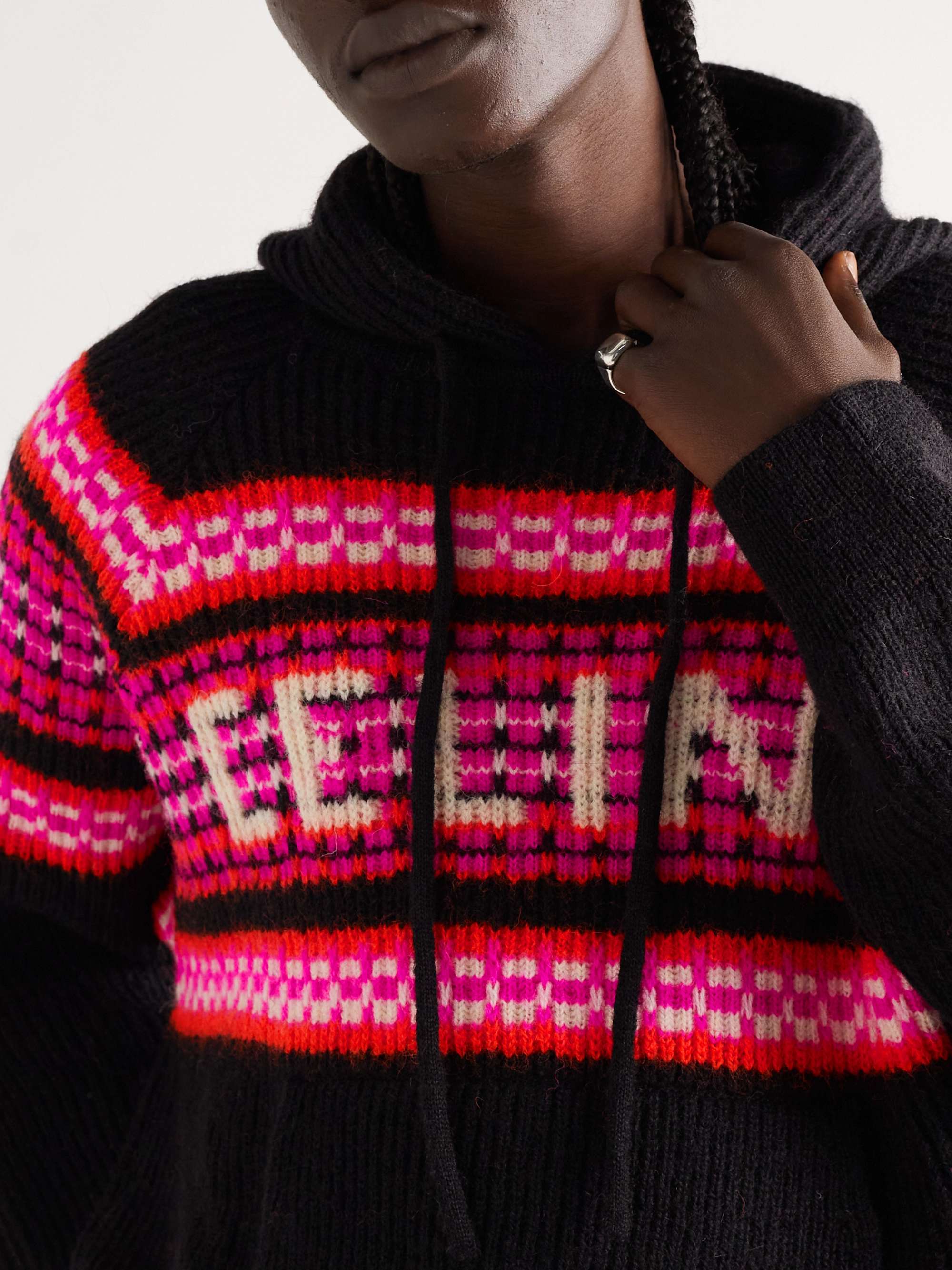 CELINE HOMME Wool-Jacquard Hoodie