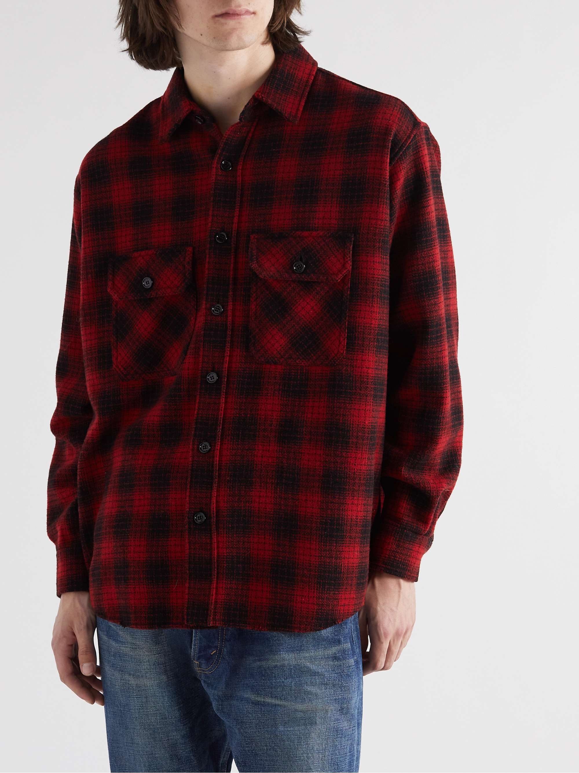 Checked Wool-Blend Flannel Shirt