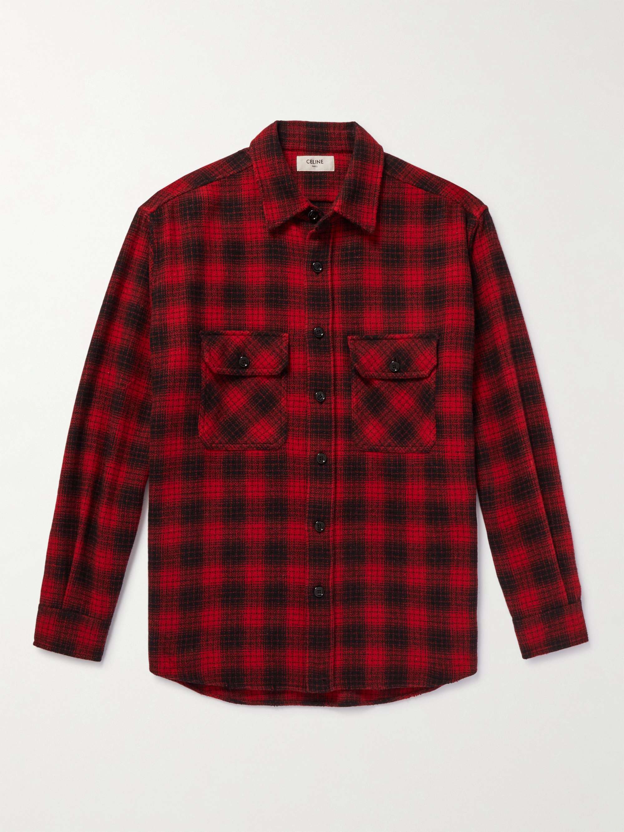 CELINE HOMME Plaid Cotton-Flannel Shirt for Men