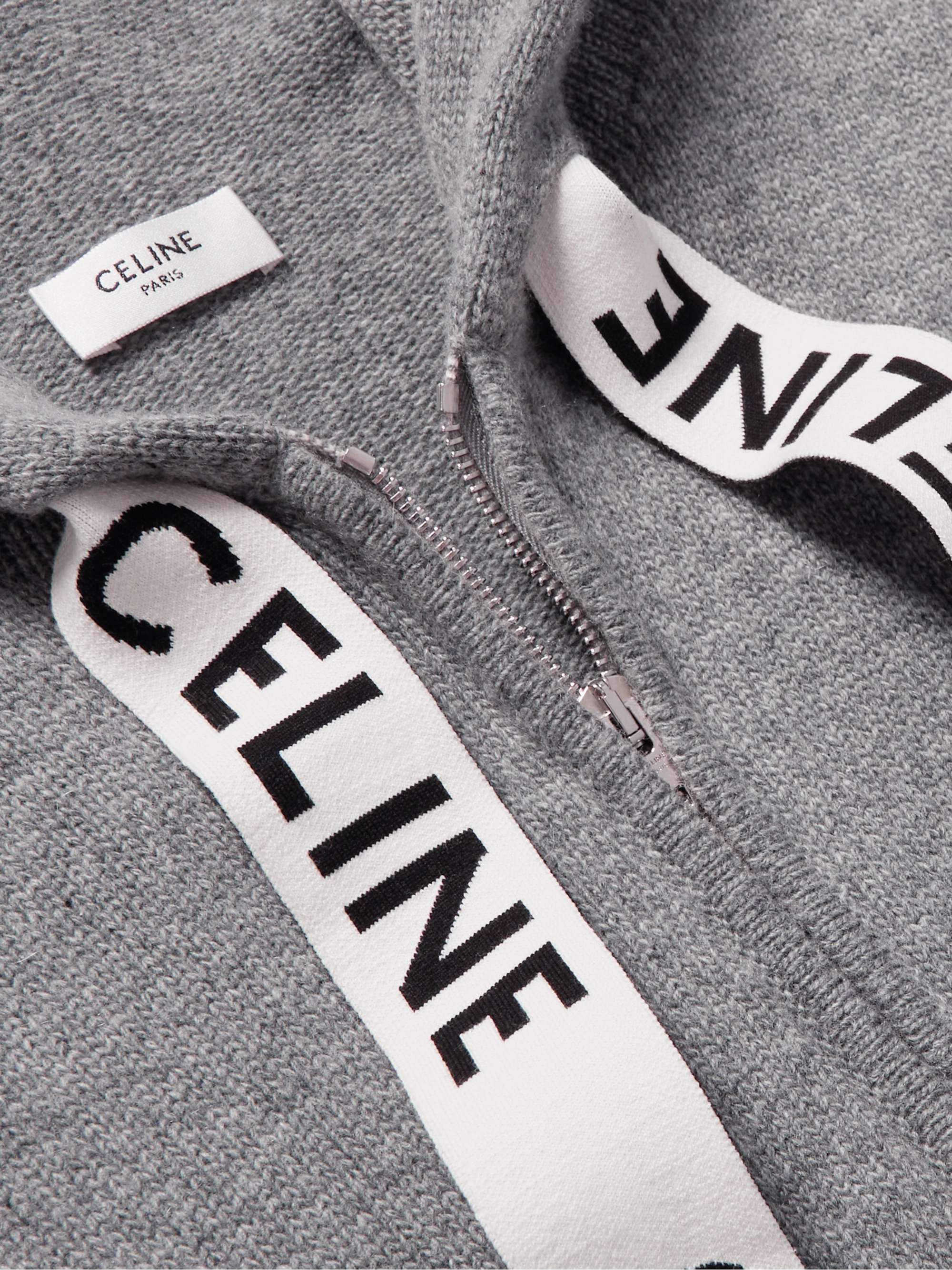 CELINE HOMME Maglia oversize in misto lana e cashmere con cappuccio e zip