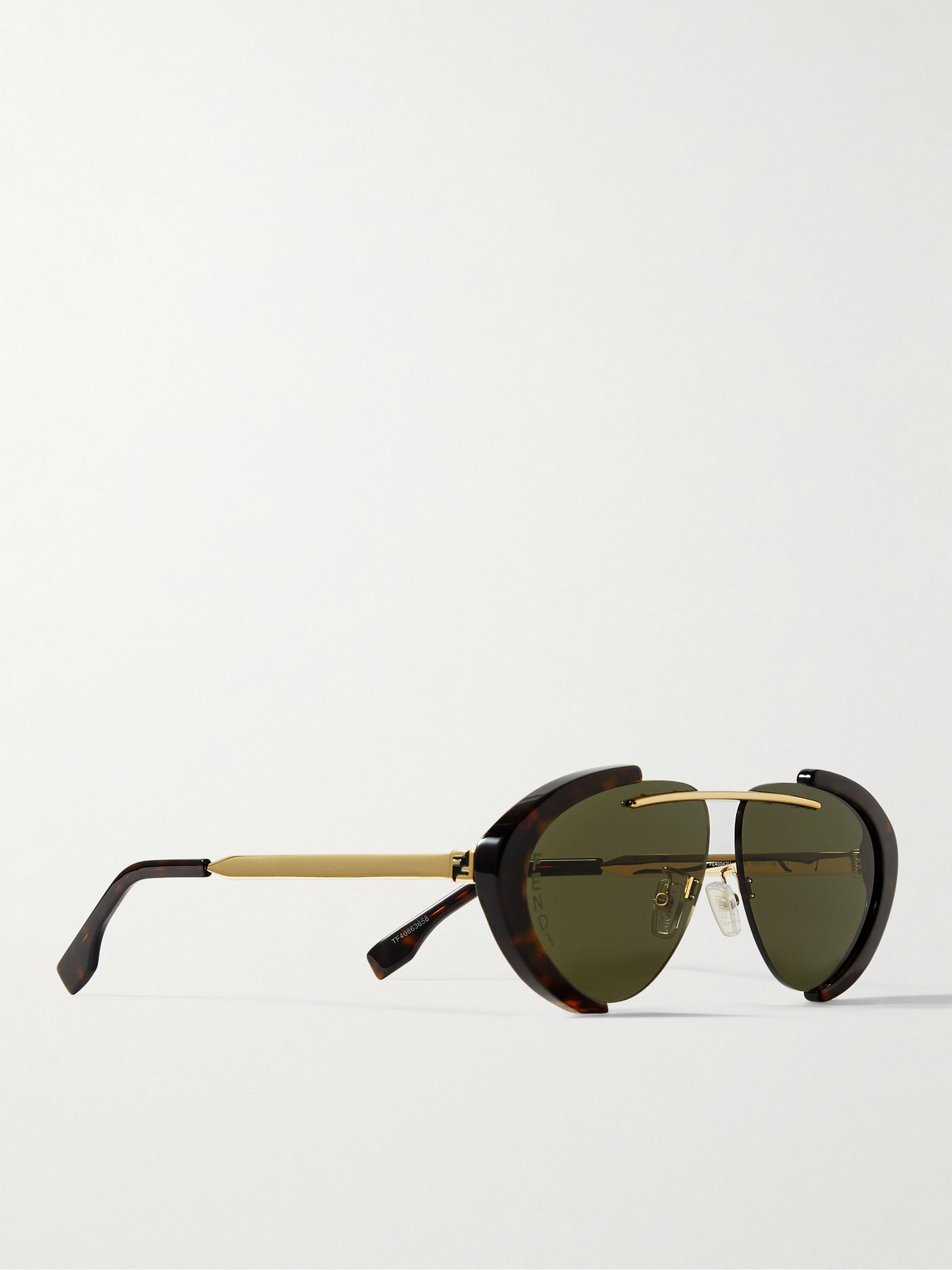 Shop Fendi Oval-frame Gold-tone And Tortoiseshell Acetate Sunglasses In Silver