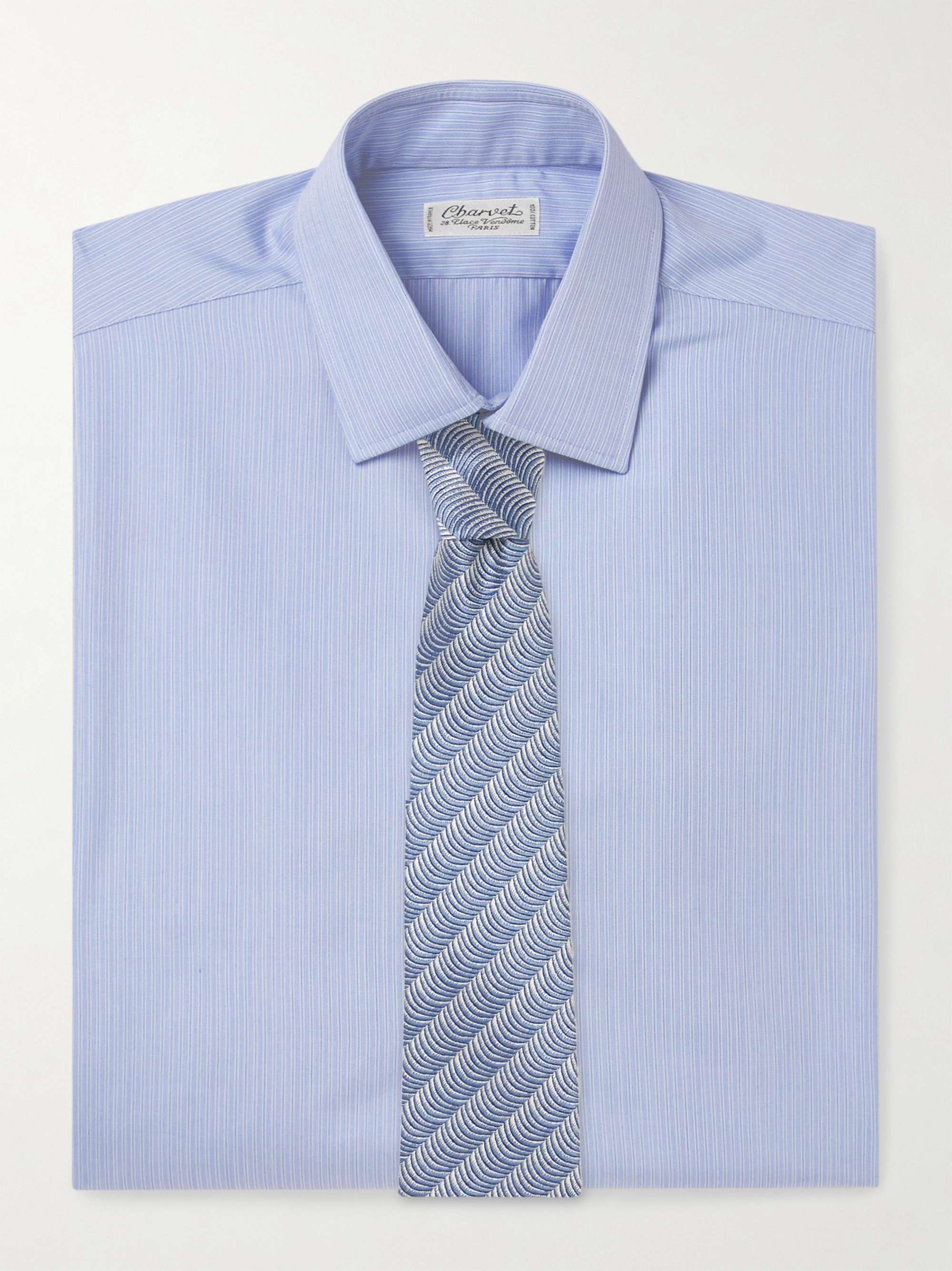 CHARVET Striped Cotton-Poplin Shirt