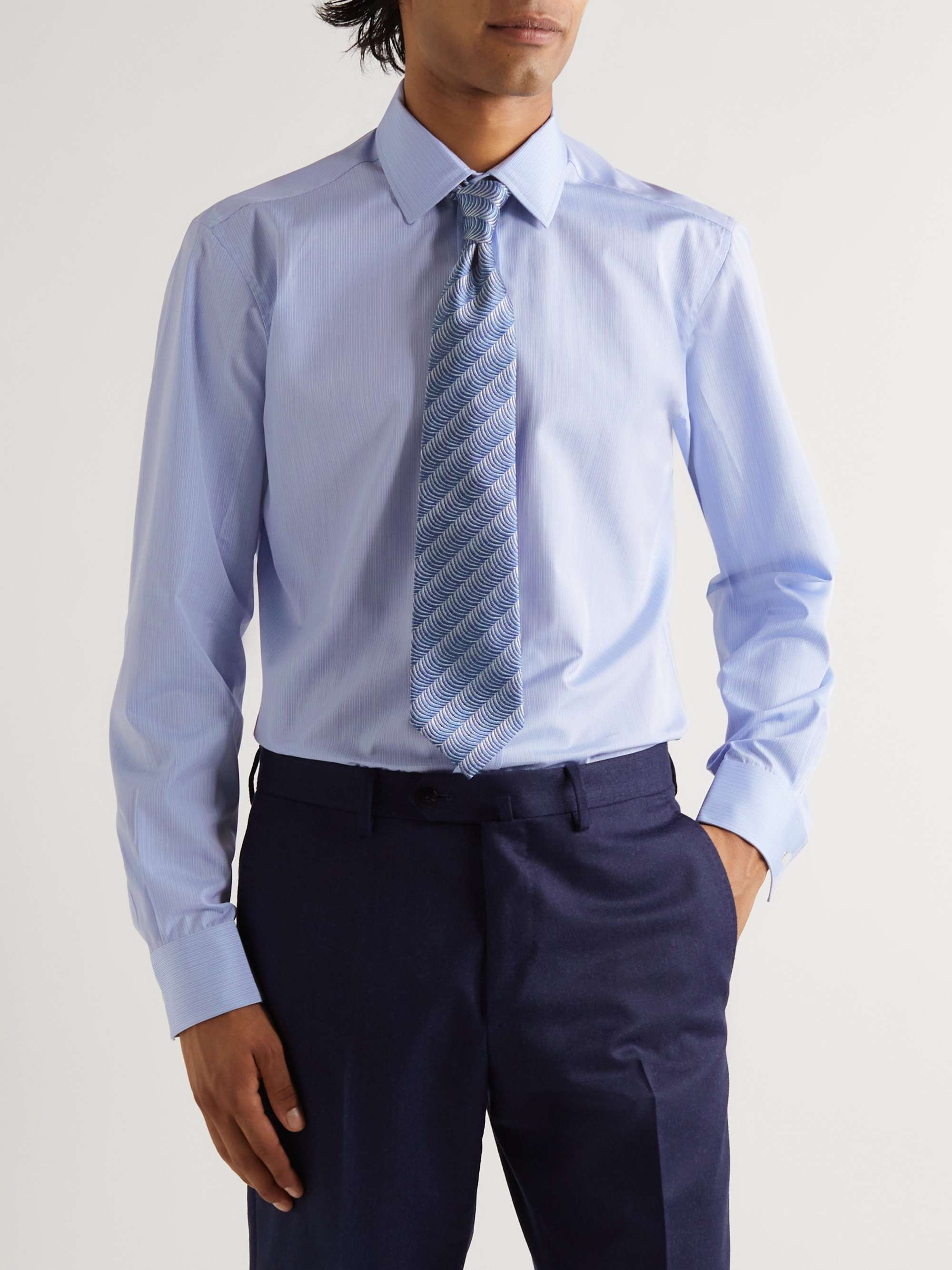 CHARVET Striped Cotton-Poplin Shirt