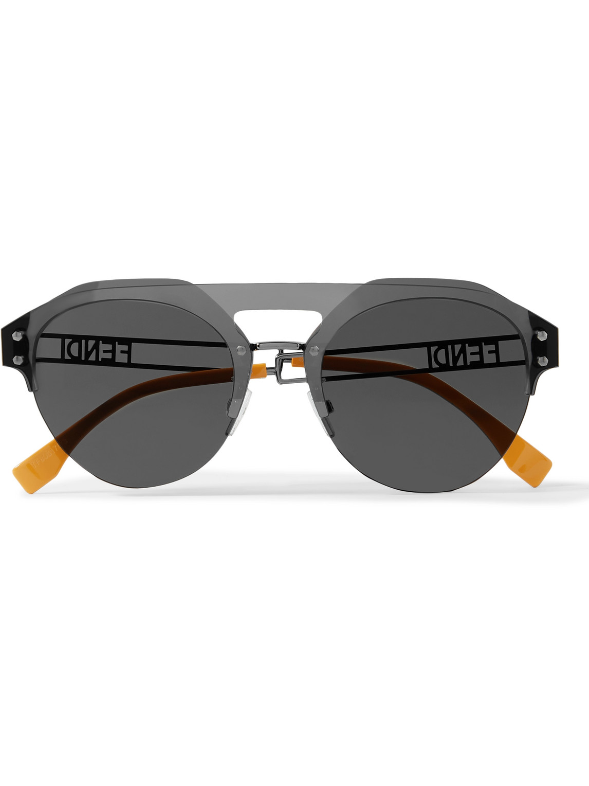 Fendi Aviator-style Ruthenium Sunglasses In Gray
