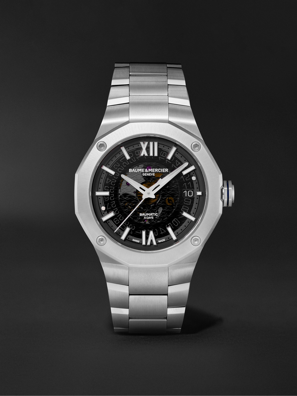 Baume & Mercier Riviera Automatic 42mm Stainless Steel Watch, Ref. No. M0a10702 In Black