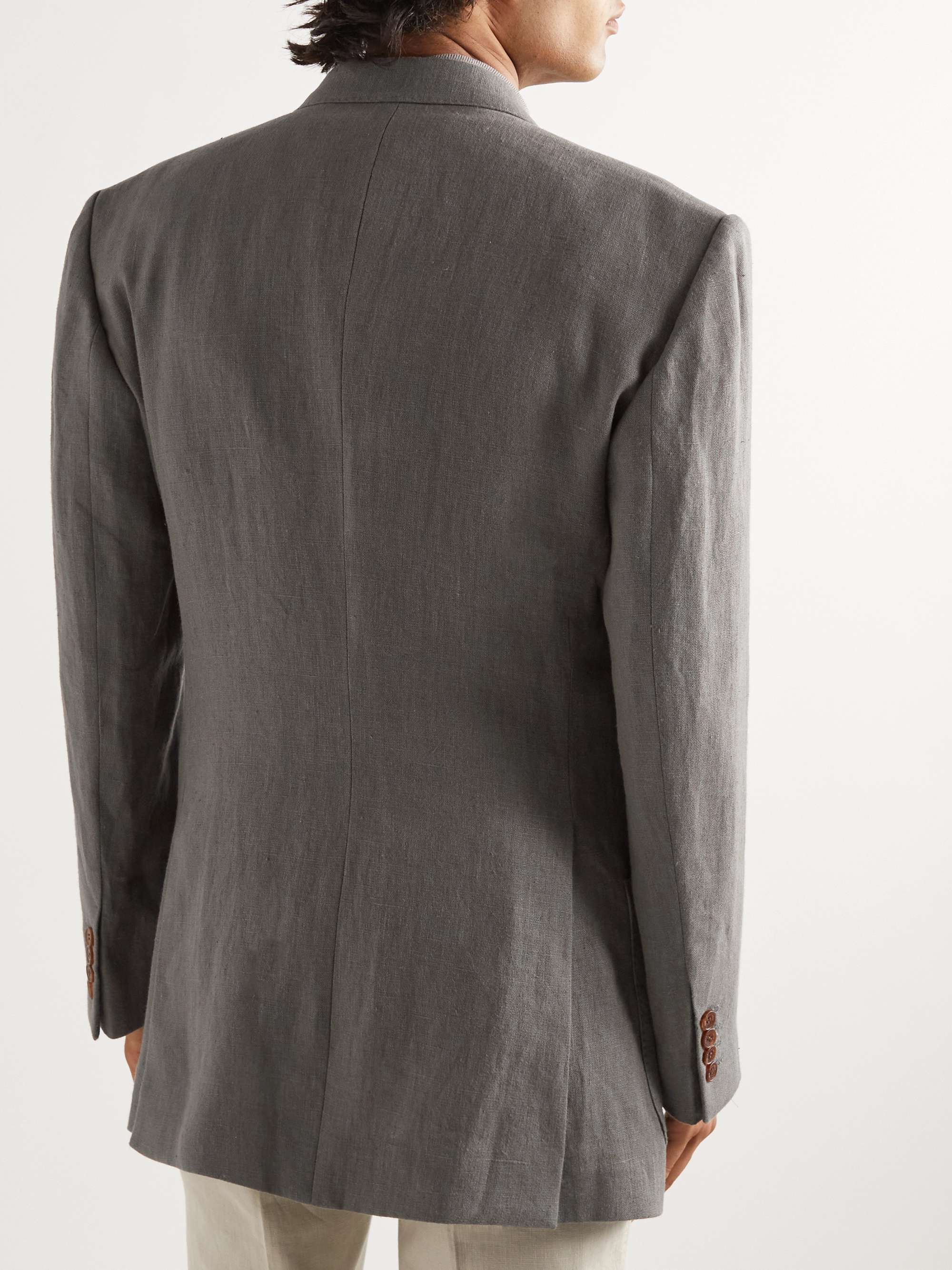 YURI YURI Double-Breasted Linen Blazer