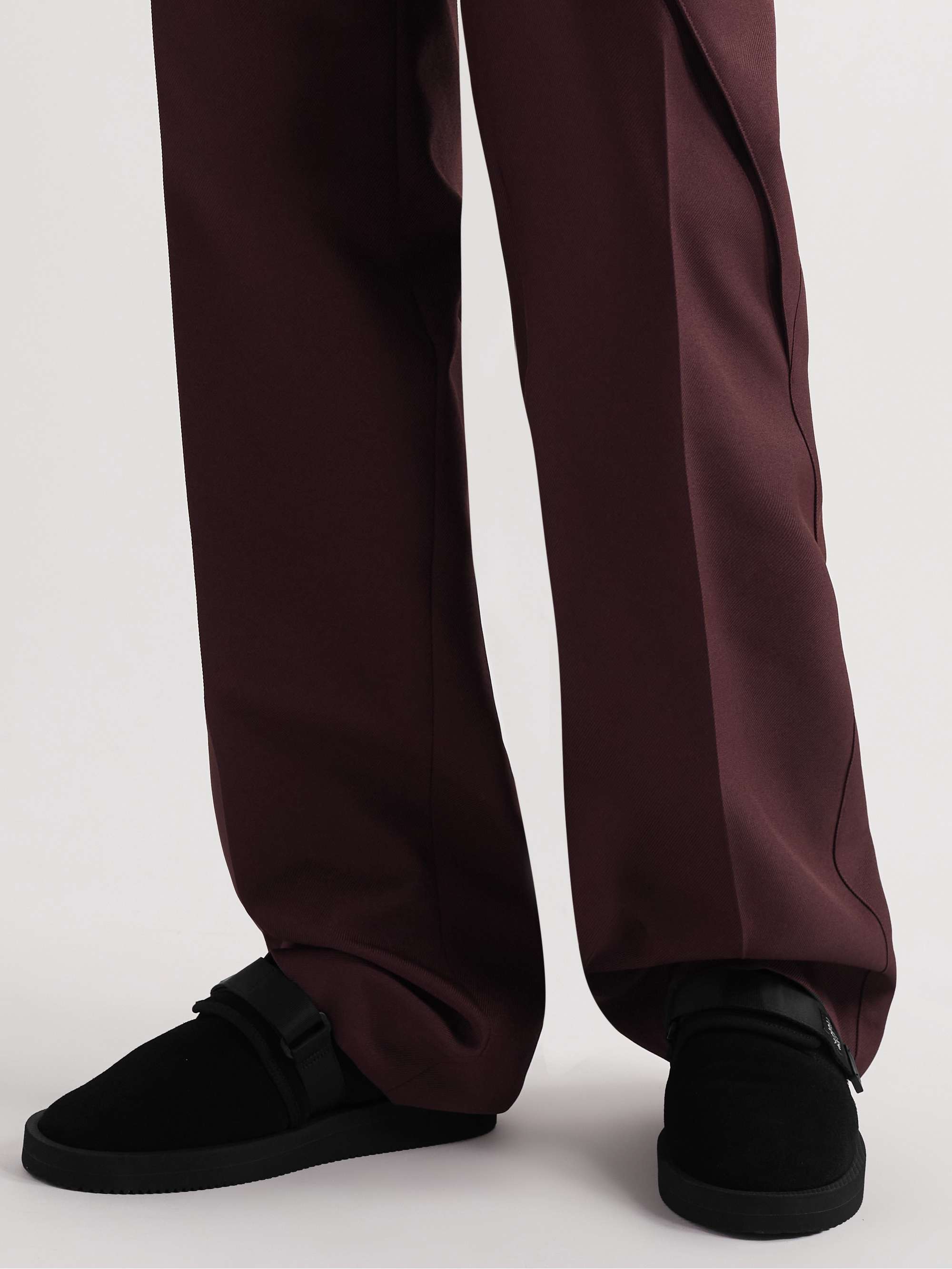 SUICOKE ZAVO-VS Webbing-Trimmed Suede Mules